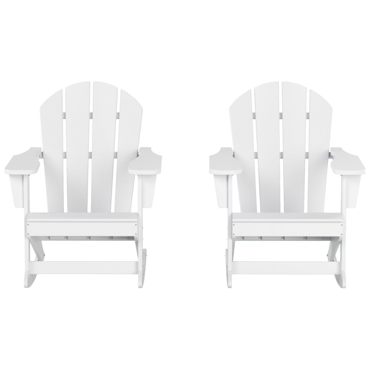 Laguna Eco-Friendly White HDPE Adirondack Rocking Chair Set