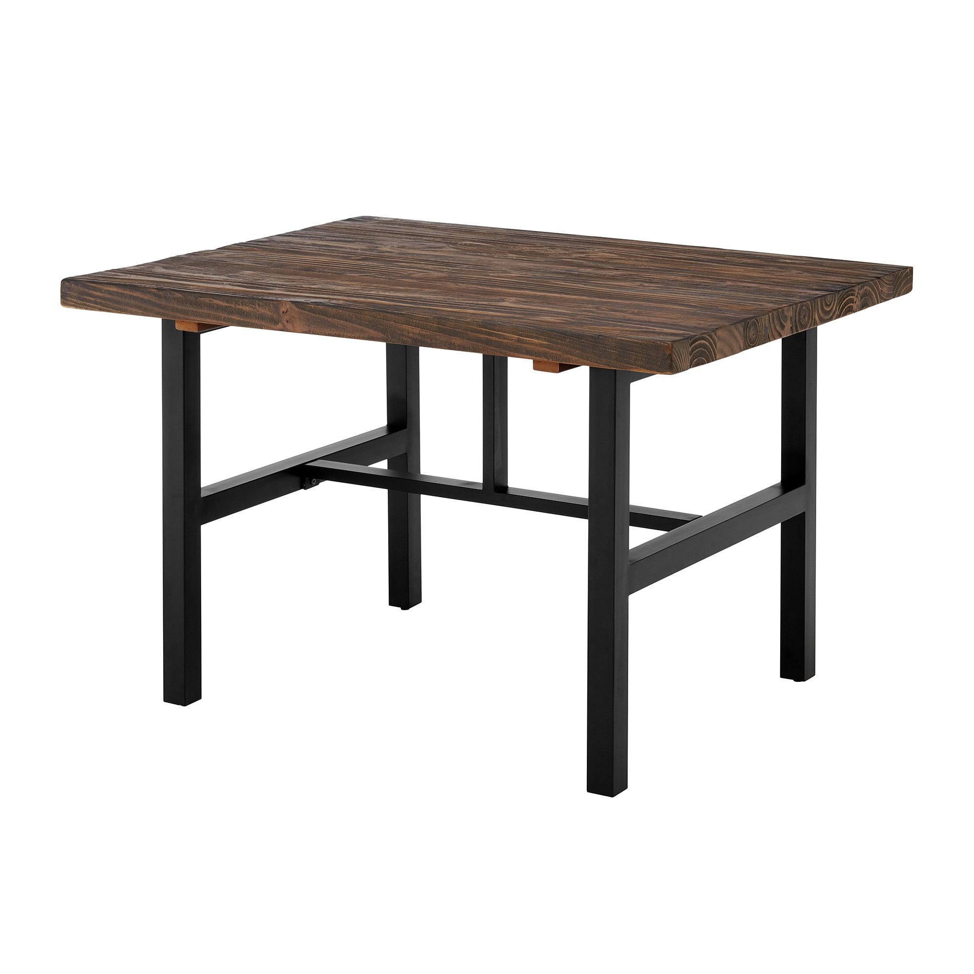 Pomona Reclaimed Wood and Metal Dining Table, Rustic Natural Finish