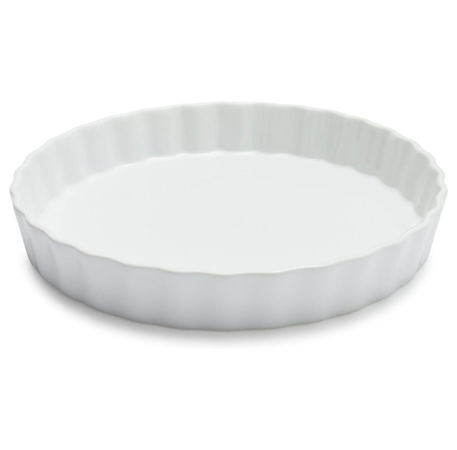 White Porcelain Fluted Edge Quiche Baking Dish