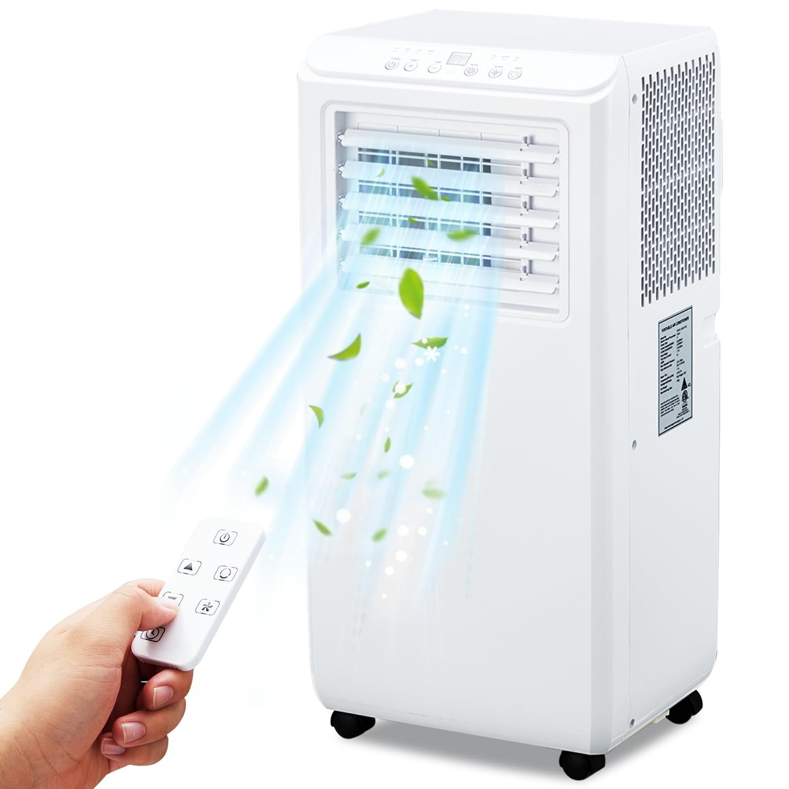 White Portable 3-in-1 Air Conditioner with Remote Control