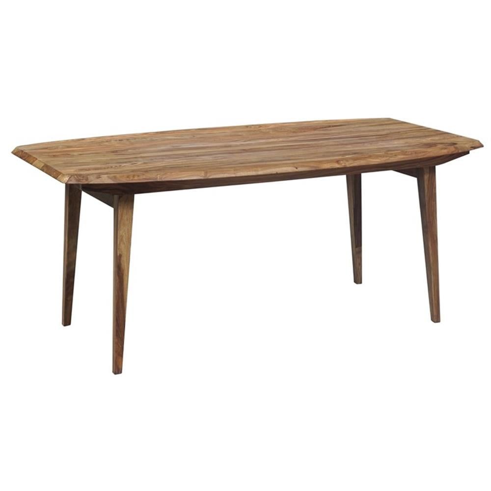 Natural Sheesham Wood Mid-Century Modern Dining Table