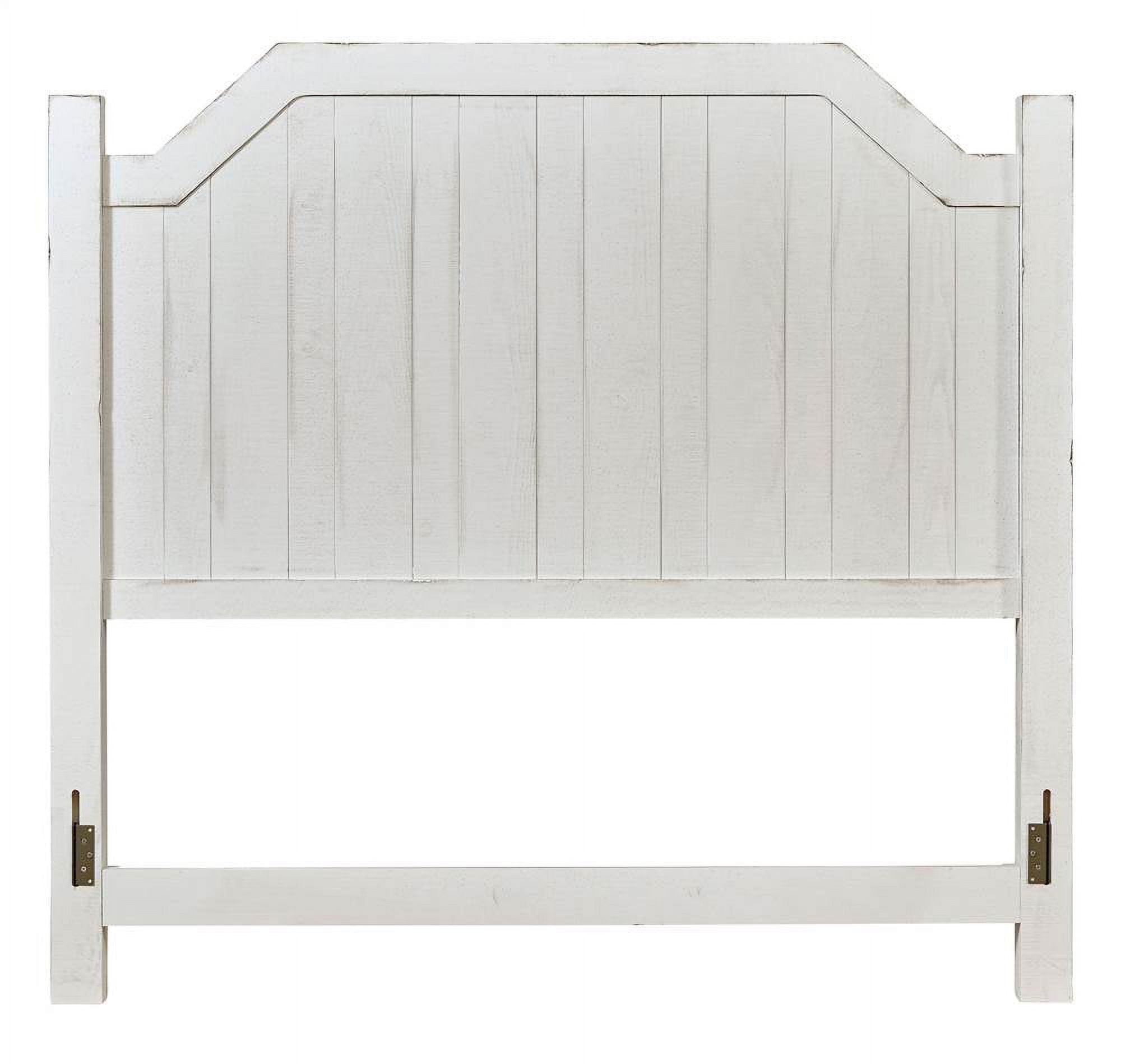 White Wood Queen Upholstered Post Headboard