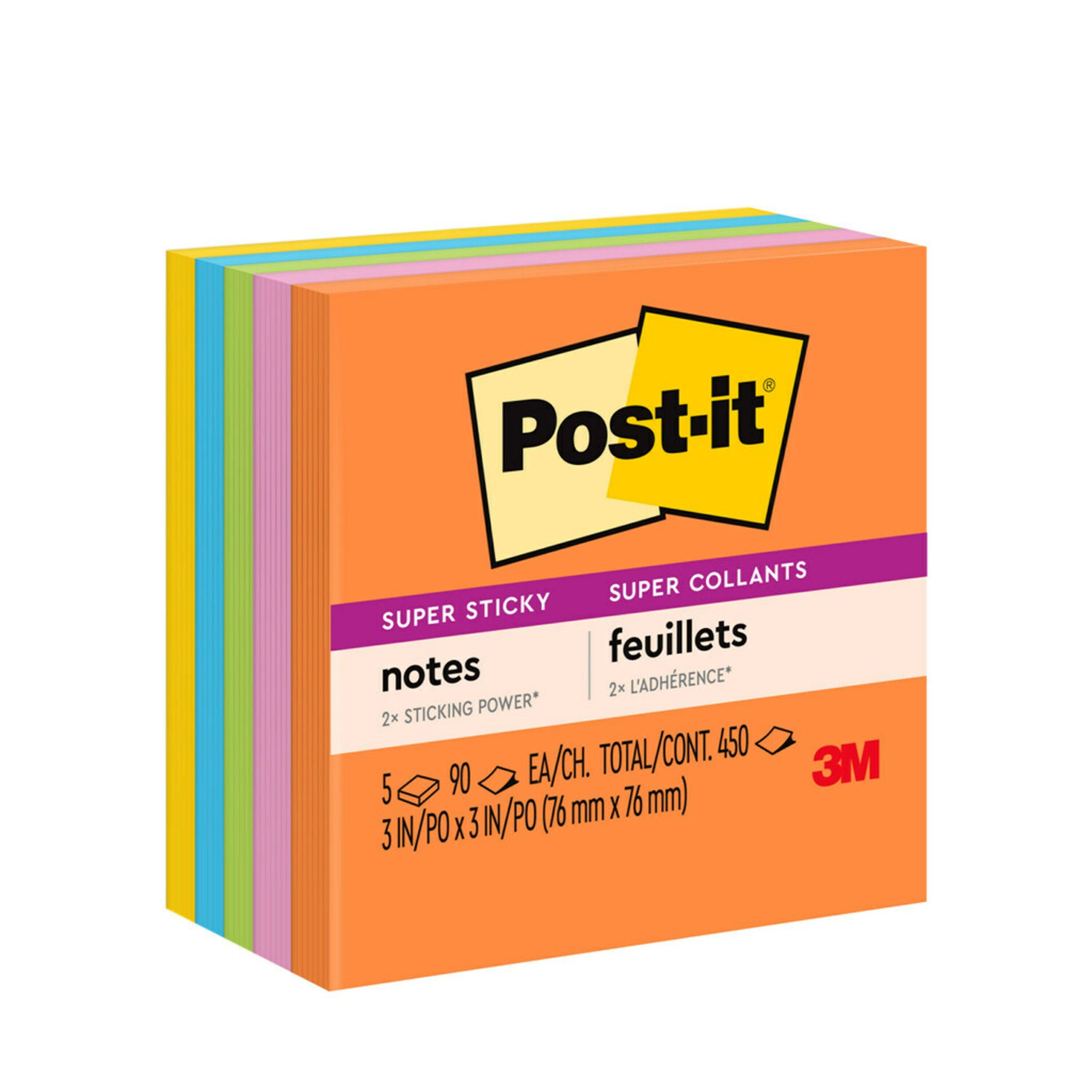 Energy Boost Multicolor Self-Adhesive Paper Sticky Notes