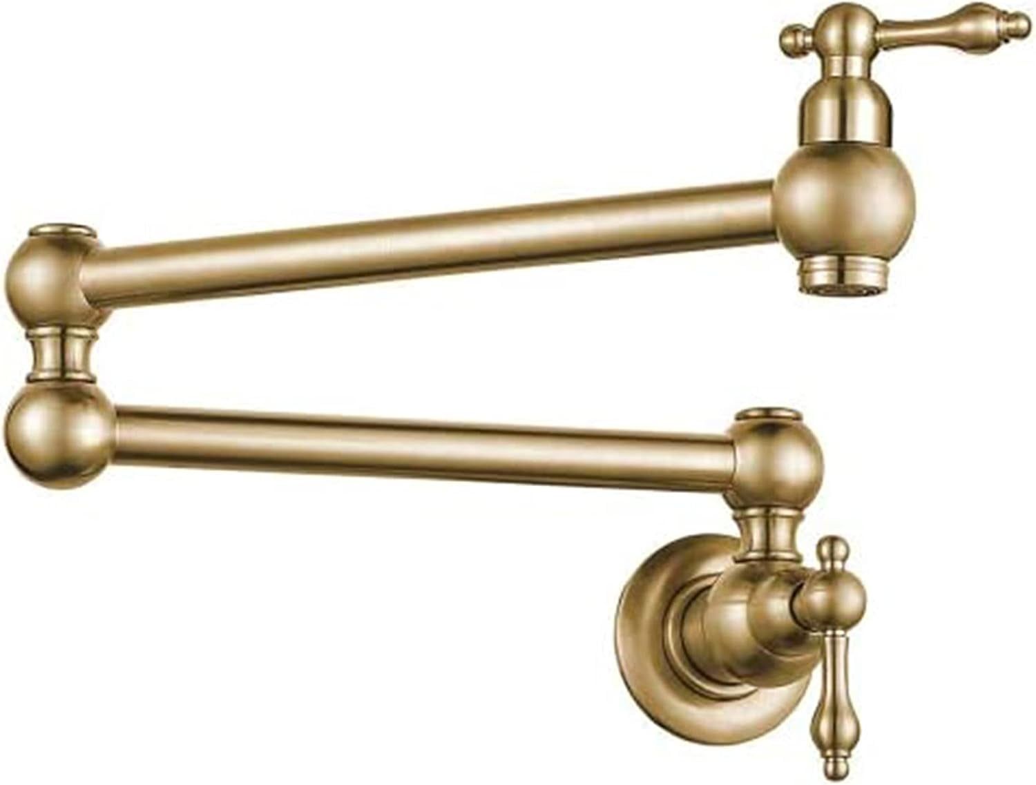 Brushed Gold Brass Double Joint Pot Filler Faucet