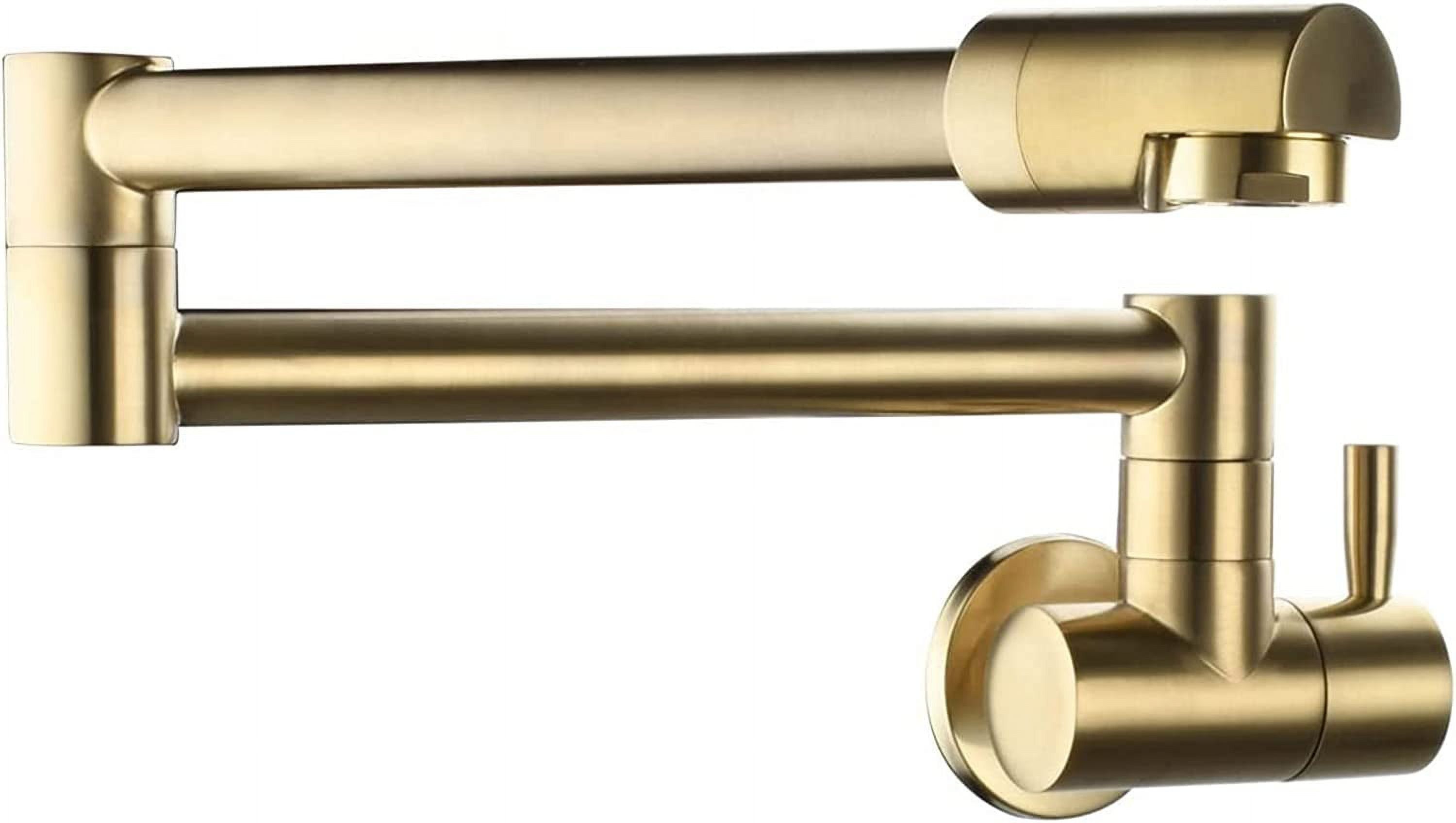 Brushed Gold Wall Mounted Double Handle Pot Filler Faucet