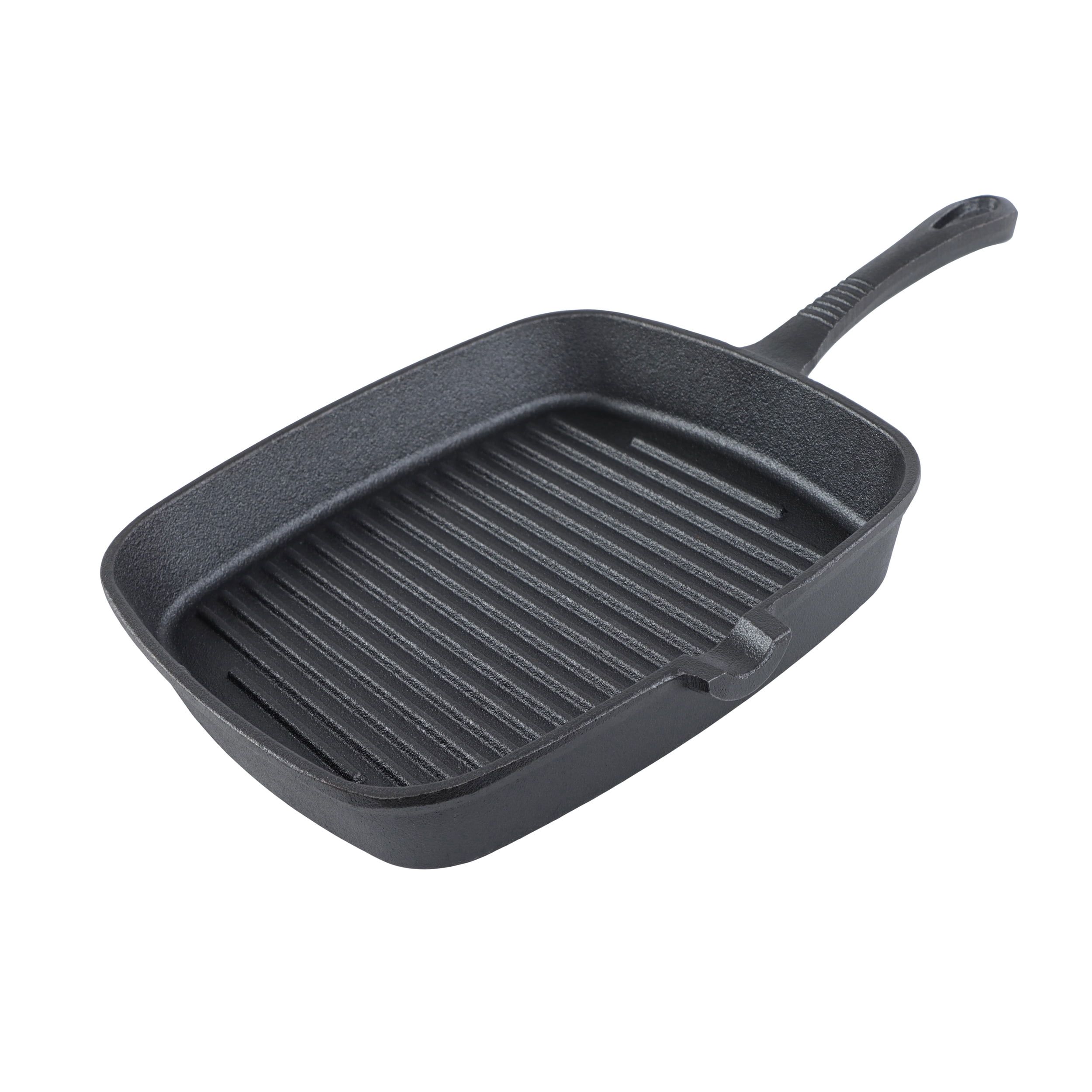 9.4-Inch Pre-Seasoned Square Cast Iron Griddle Skillet