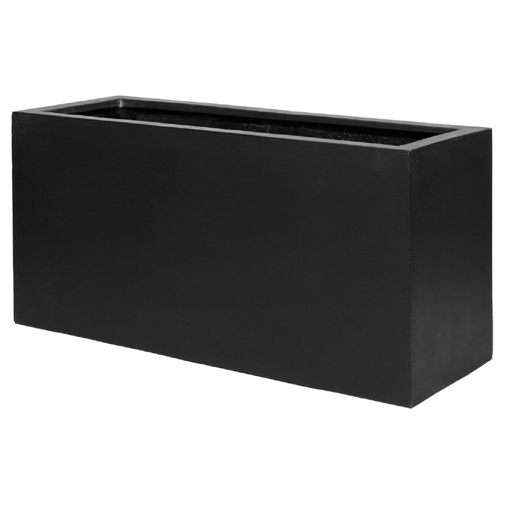 Jort 32" Black Fiberstone Indoor/Outdoor Rectangular Planter