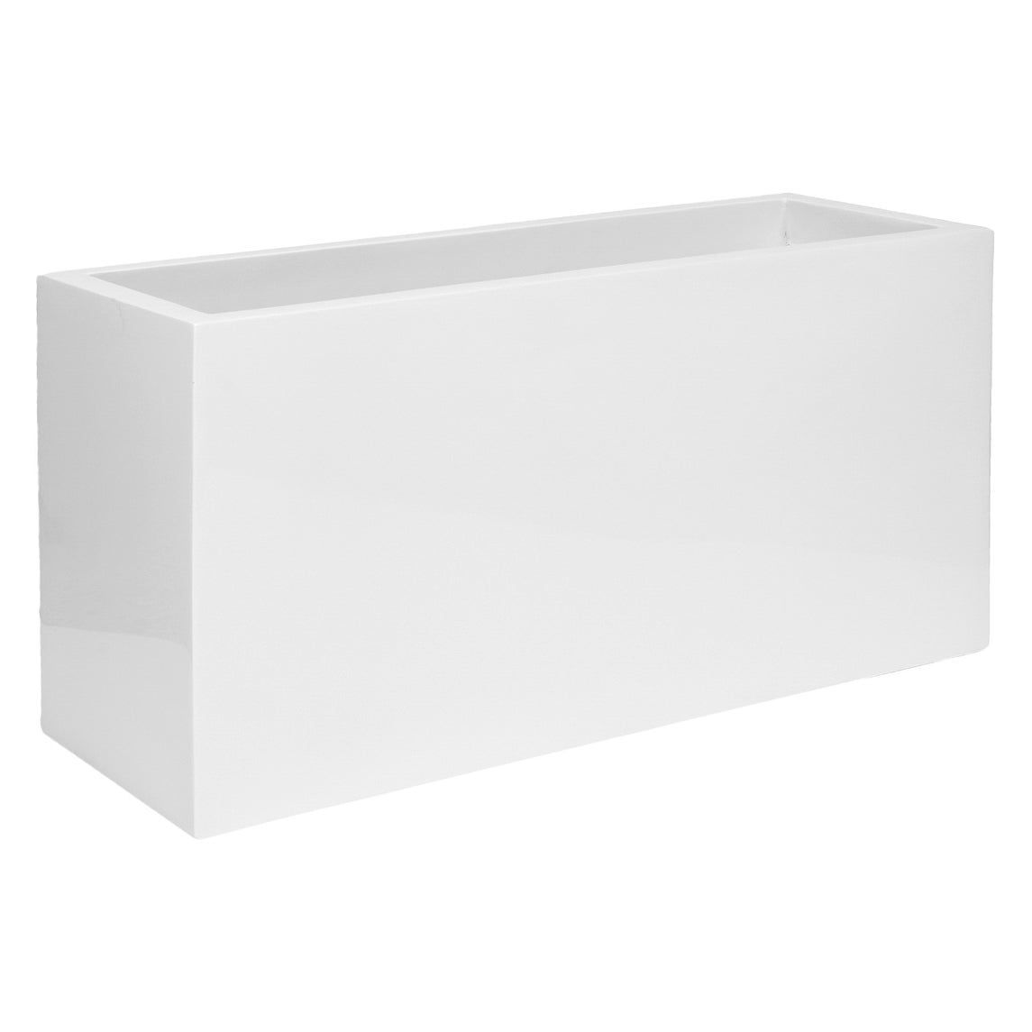 Glossy White Fiberstone Rectangle Planter, 32"