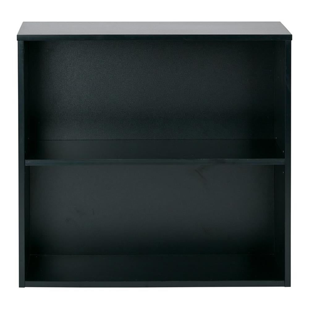 Black Adjustable 2-Shelf Rectangular Accent Bookcase