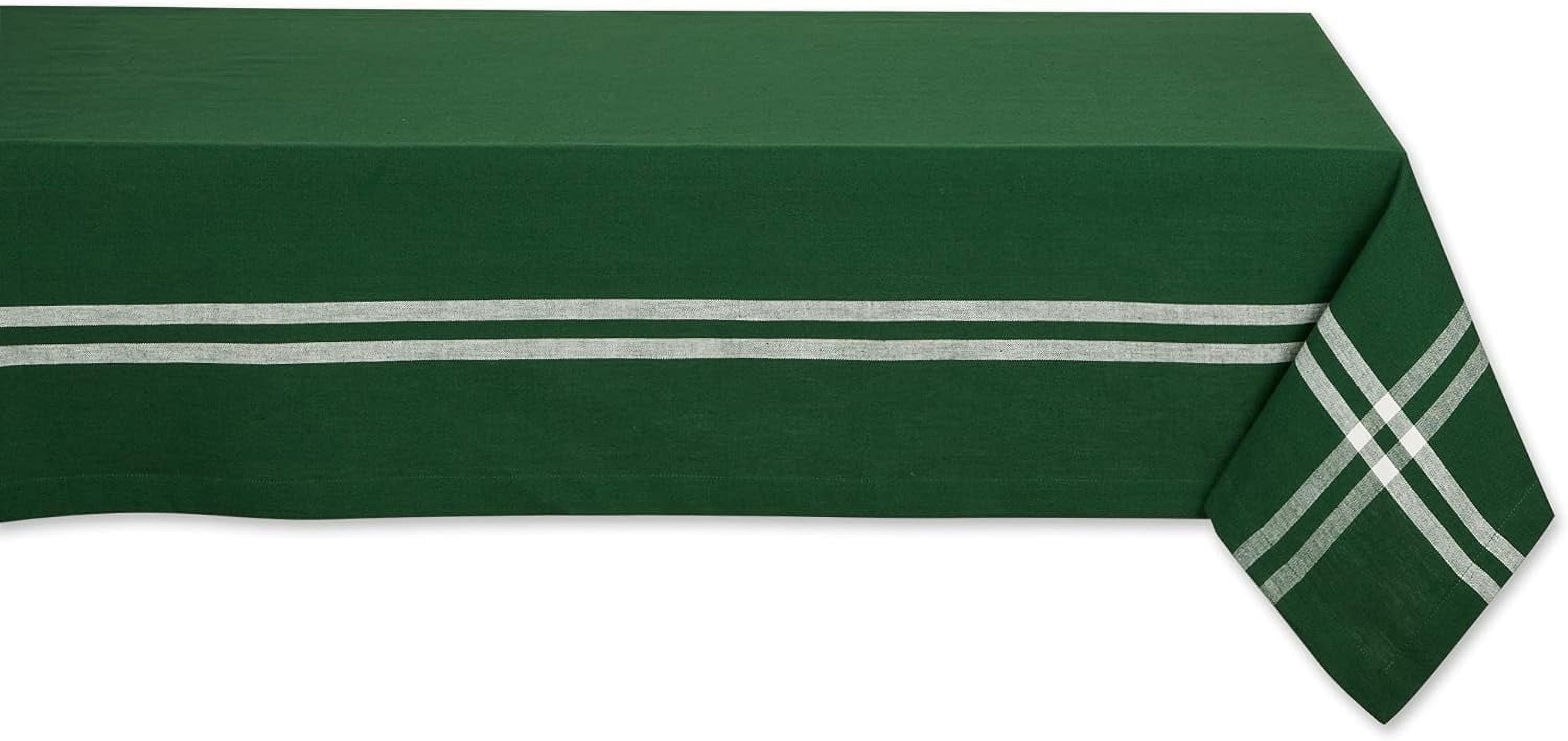 Balsam Green Cotton Farmhouse Square Tablecloth, 52x52 Inches