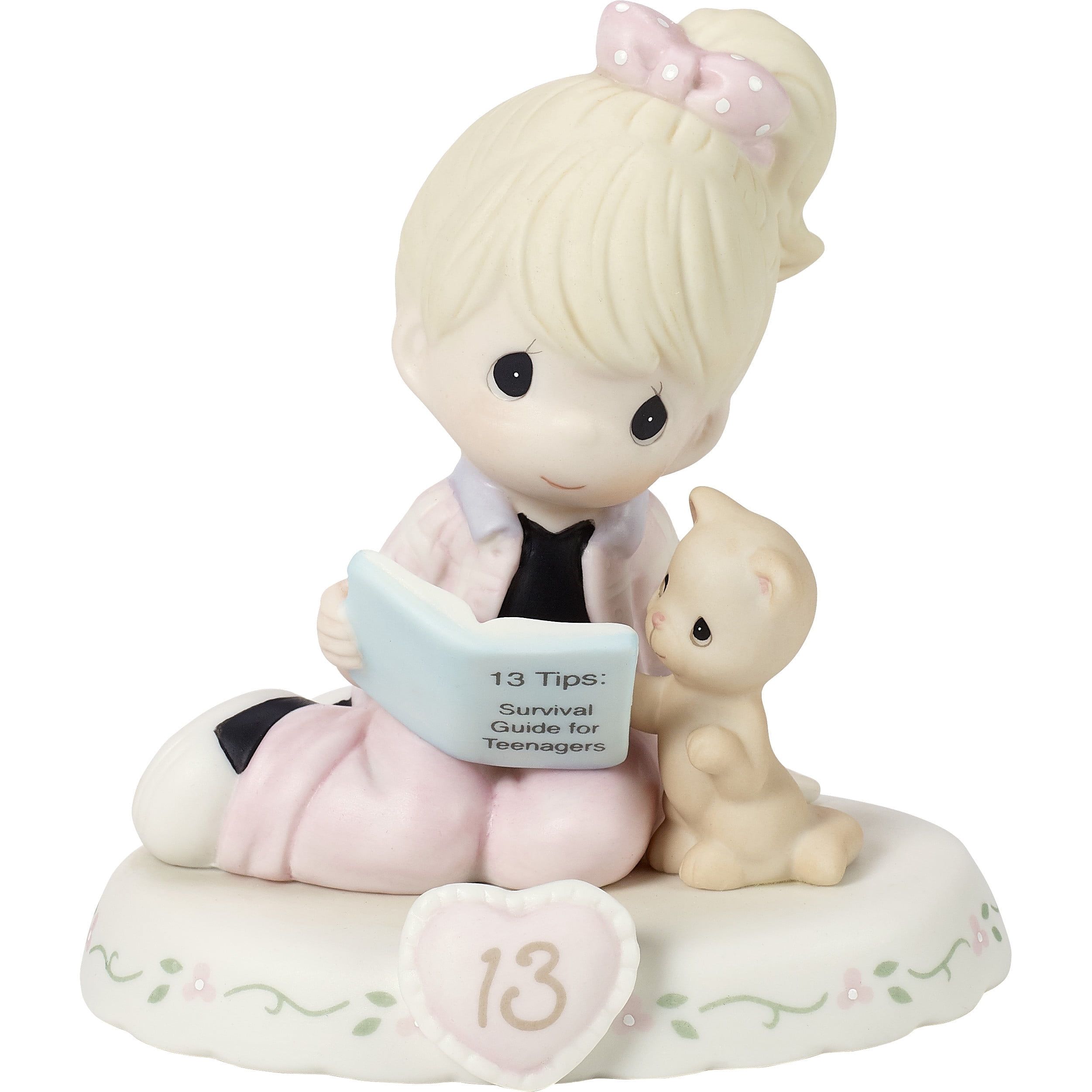 Blonde Girl with Cat Porcelain Figurine, 3.94"