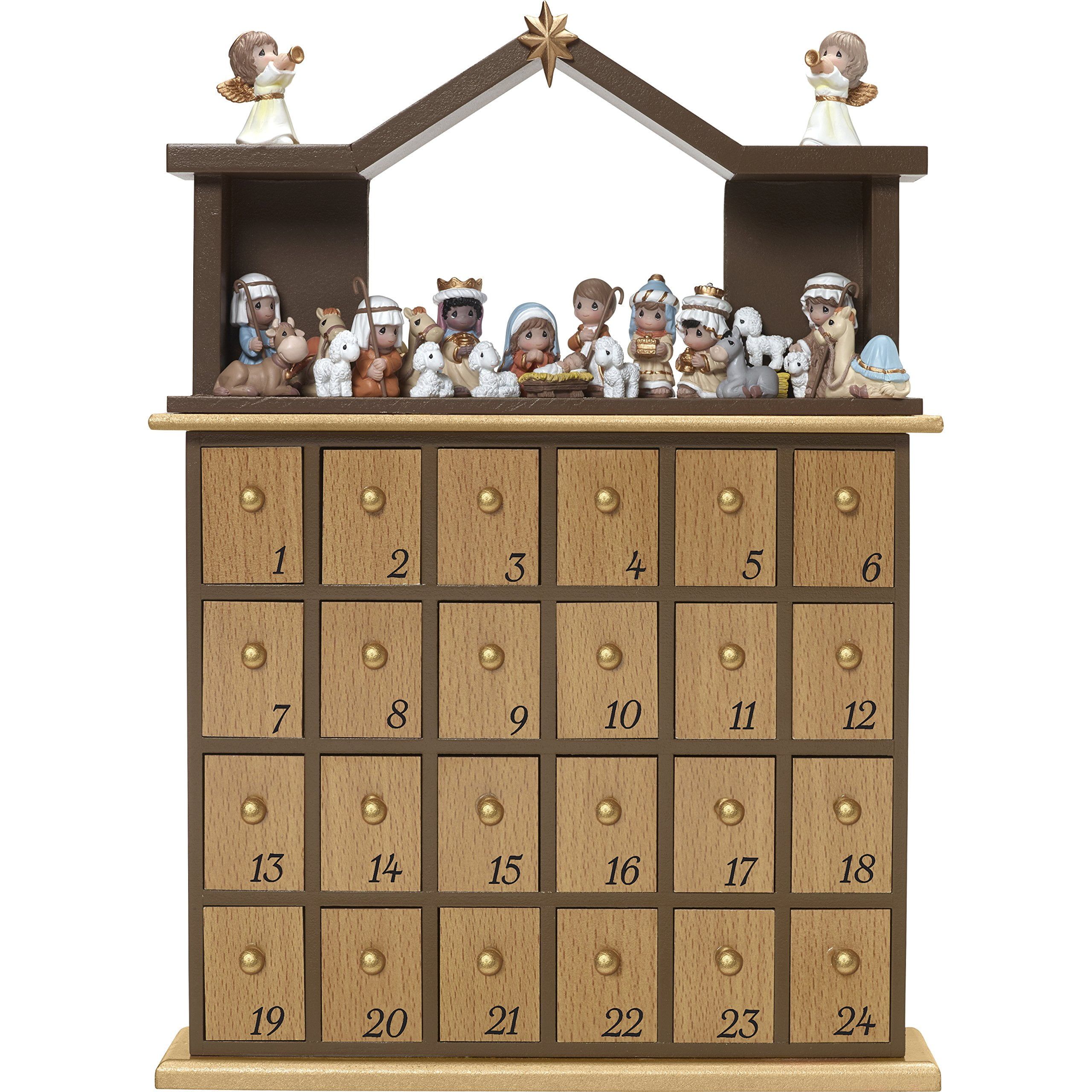 Precious Moments Nativity Advent Calendar with Figurines and Story Book