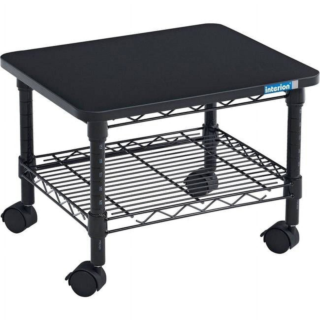 Black Steel Under-Desk Machine Stand with Laminate Top