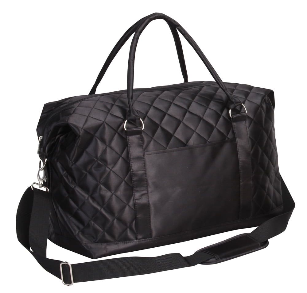 Black Canvas Weekender Duffle Bag with Rope Handles