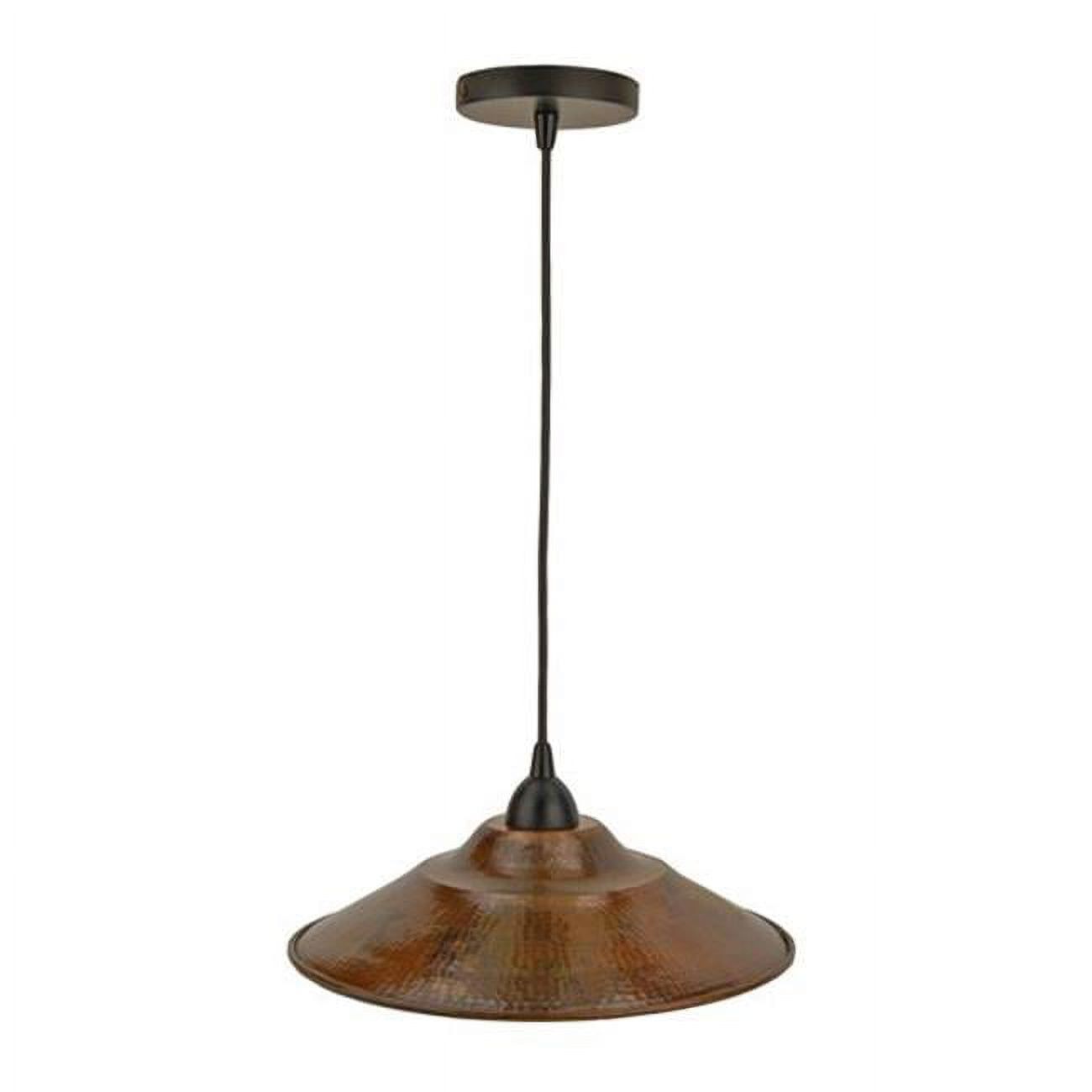 Lustrous Bronze Matte Black 13" Hand Hammered Copper Pendant Light