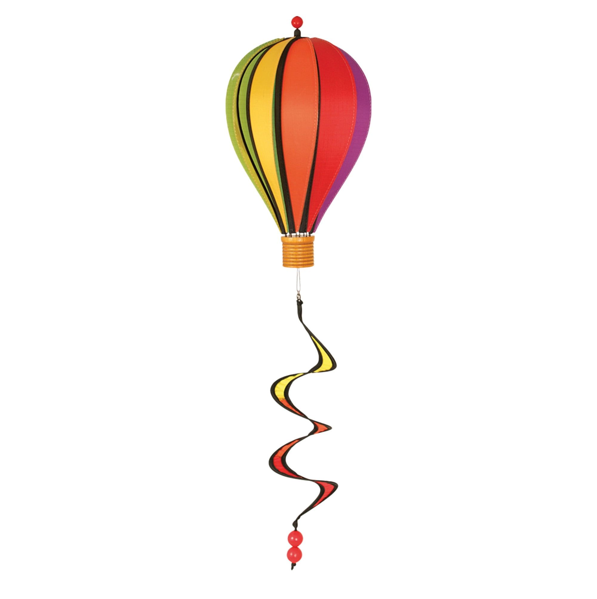 Vibrant Rainbow Hot Air Balloon Garden Spinner