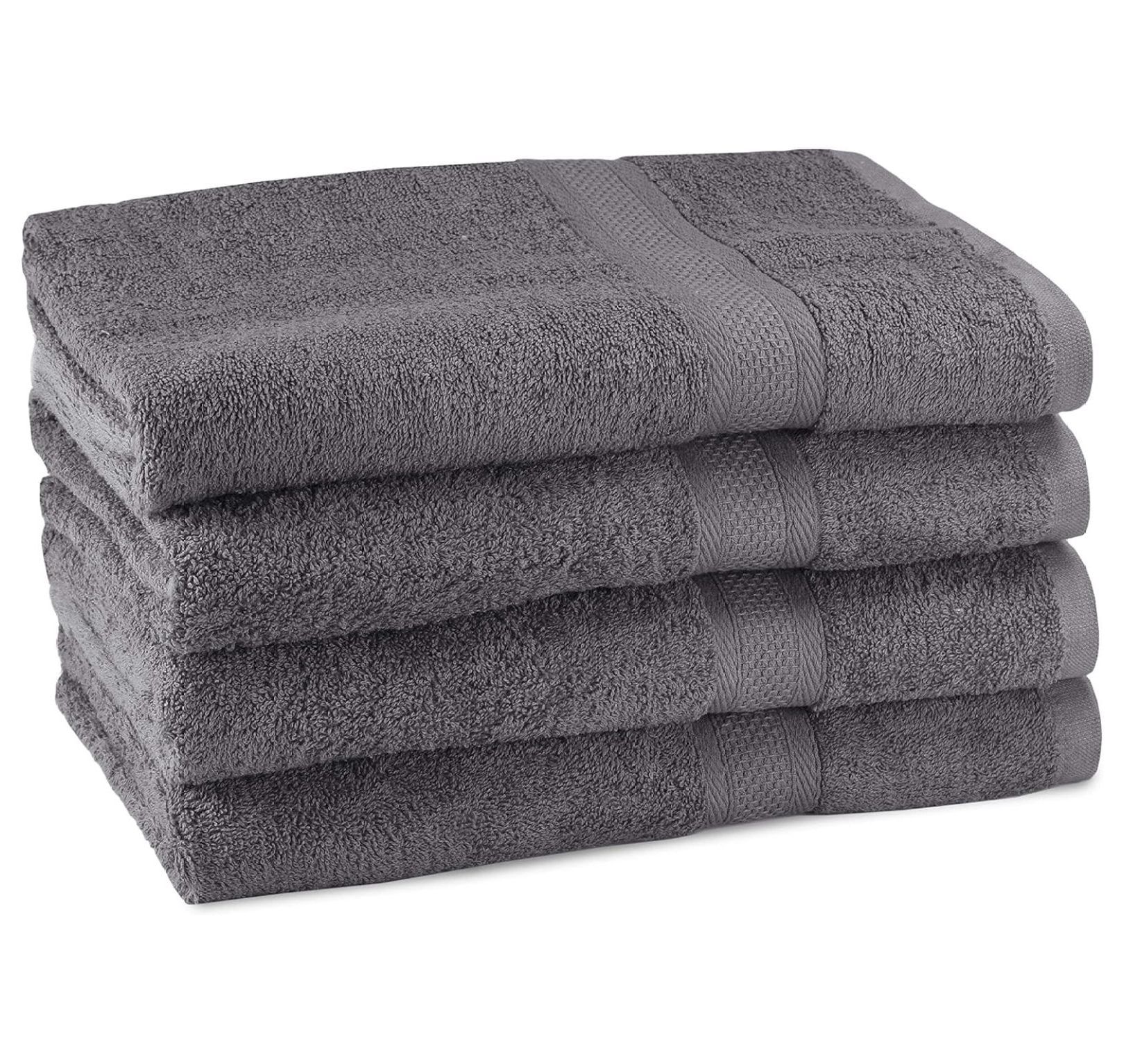 Gray 4-Piece 100% Cotton Premium Bath Towel Set