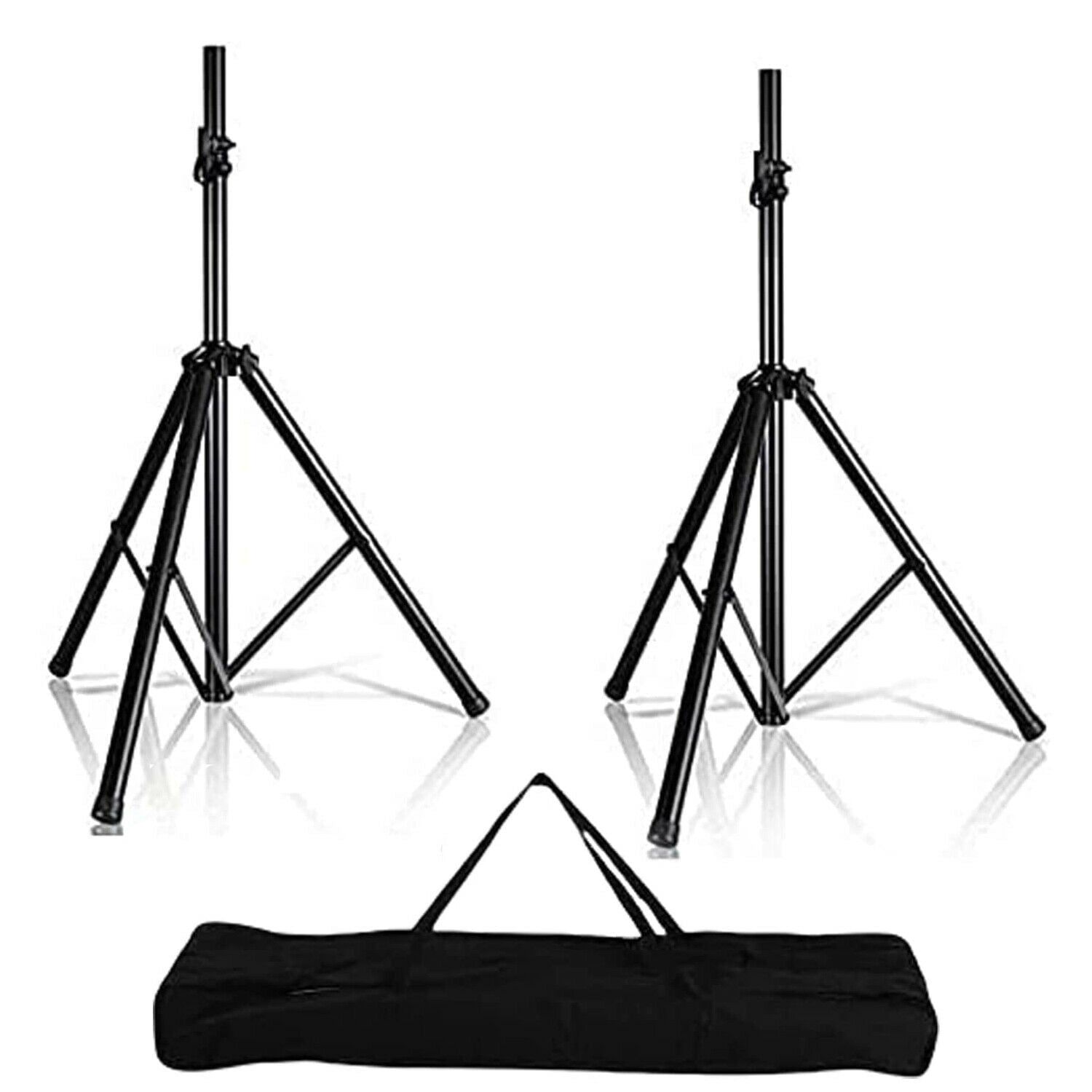 Adjustable Black Heavy Duty Speaker Stands with Carry Bag