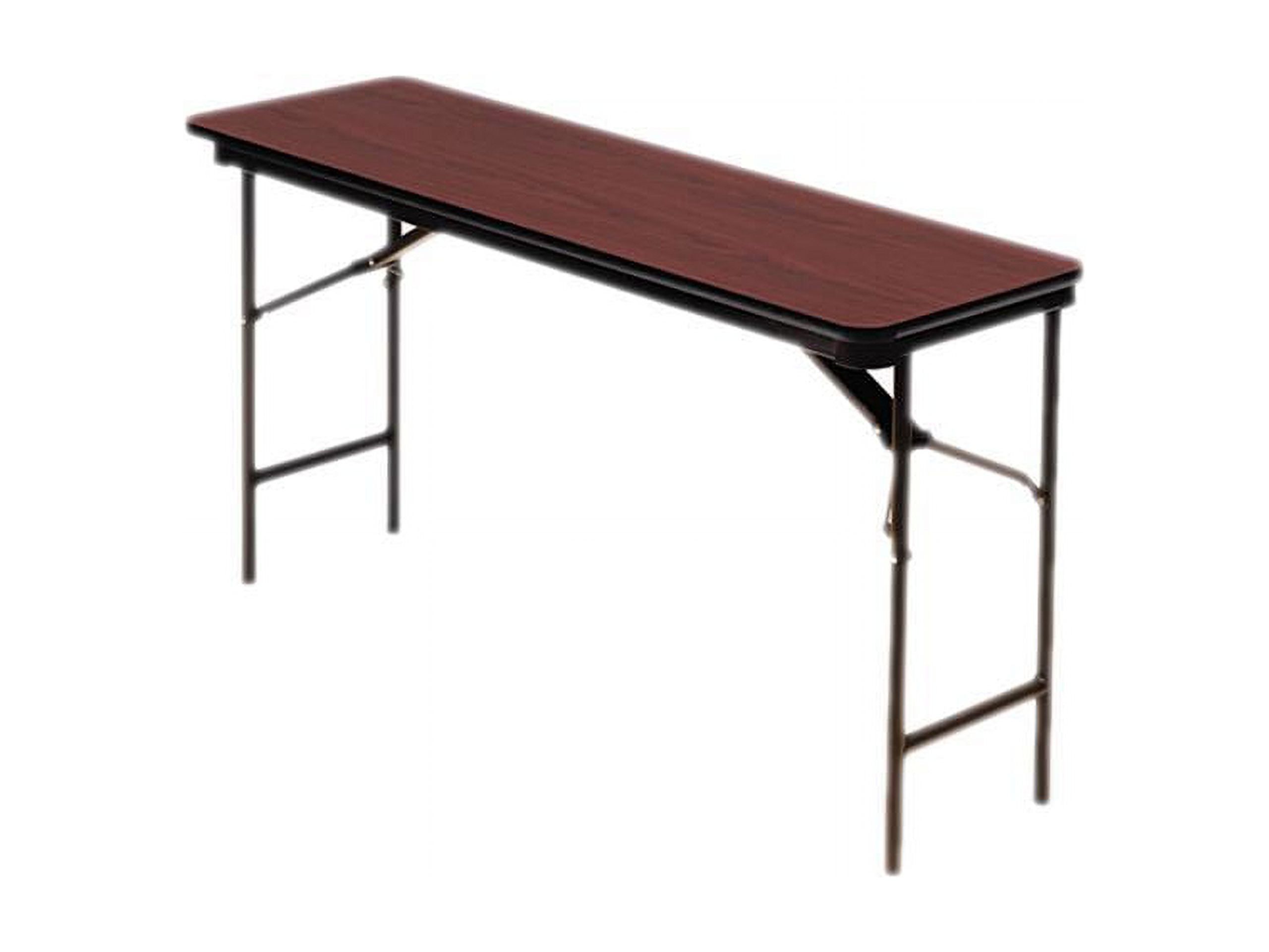 Mahogany and Brown Wood Laminate Folding Table, 60"