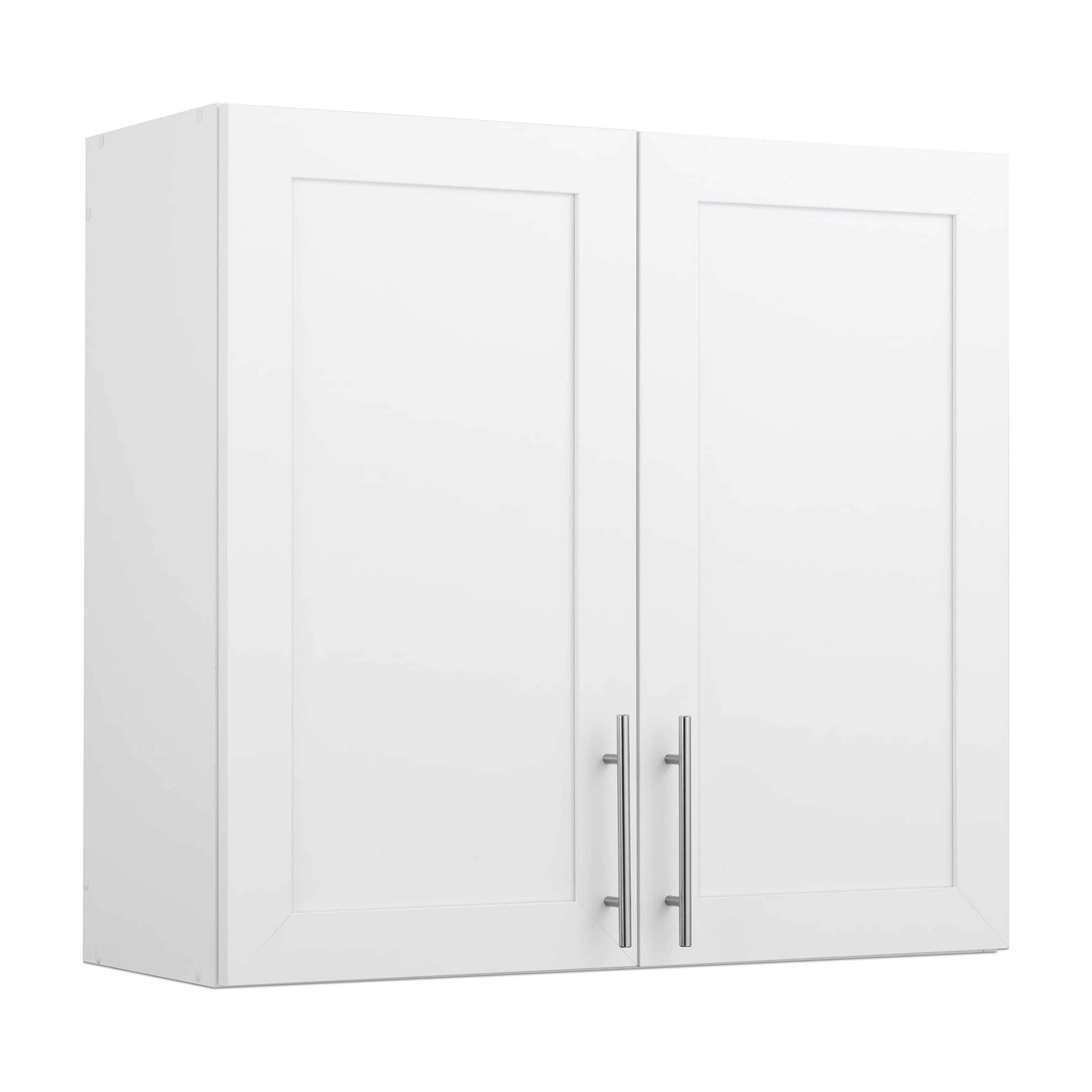 White Wall Cabinet with Adjustable Shelving and Panel Doors