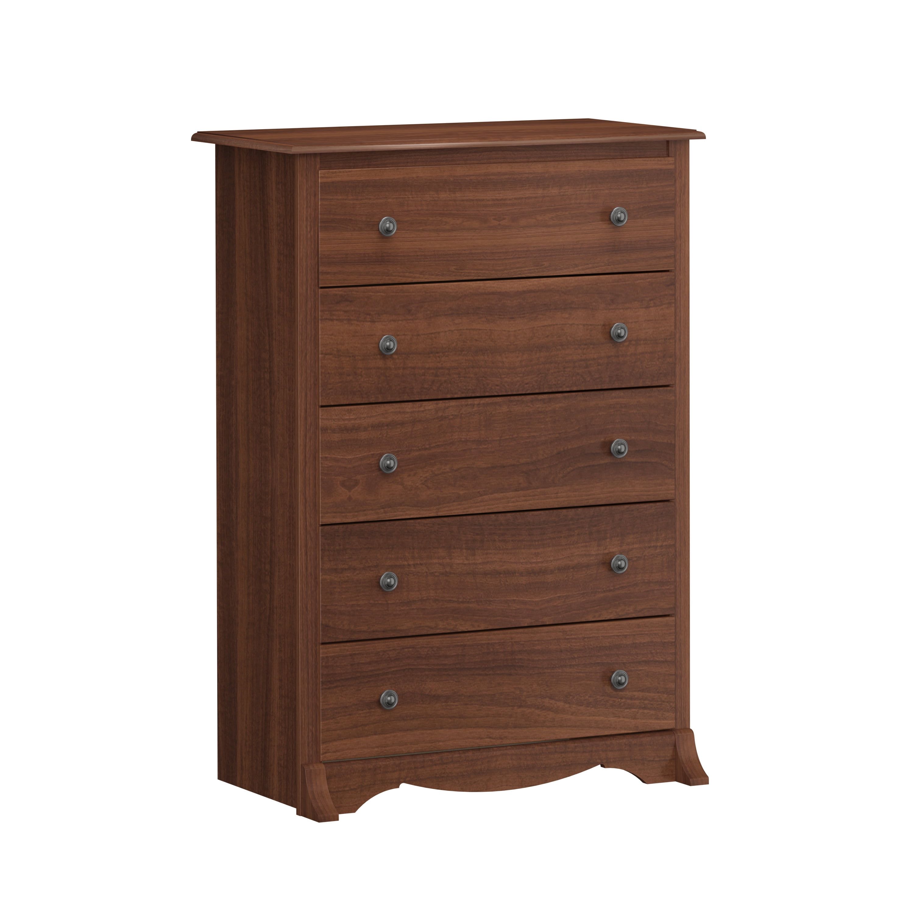 Monterey Cherry 5-Drawer Vertical Dresser with Metal Knobs