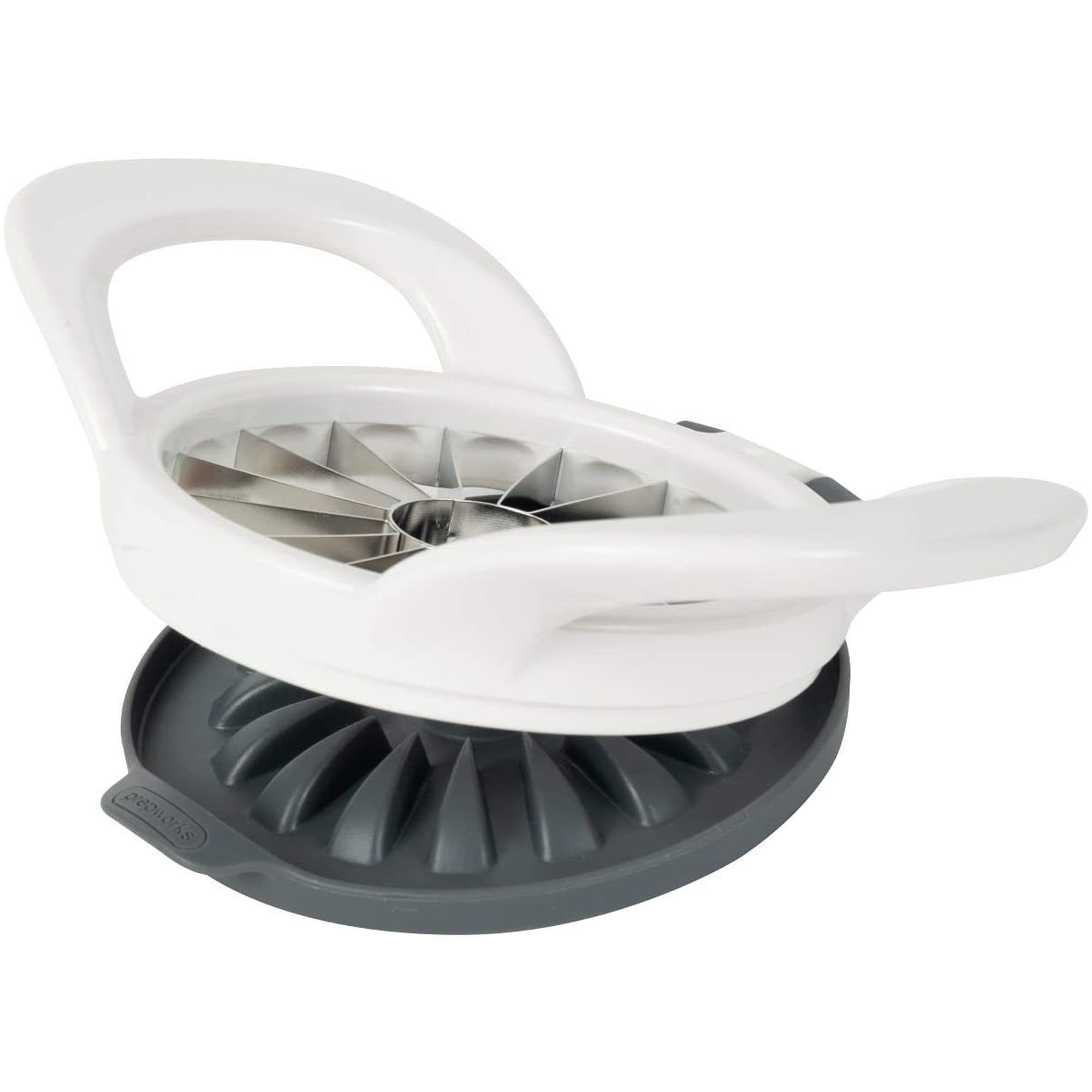 White and Gray 16-Slice Apple Slicer and Corer with Safety Cover