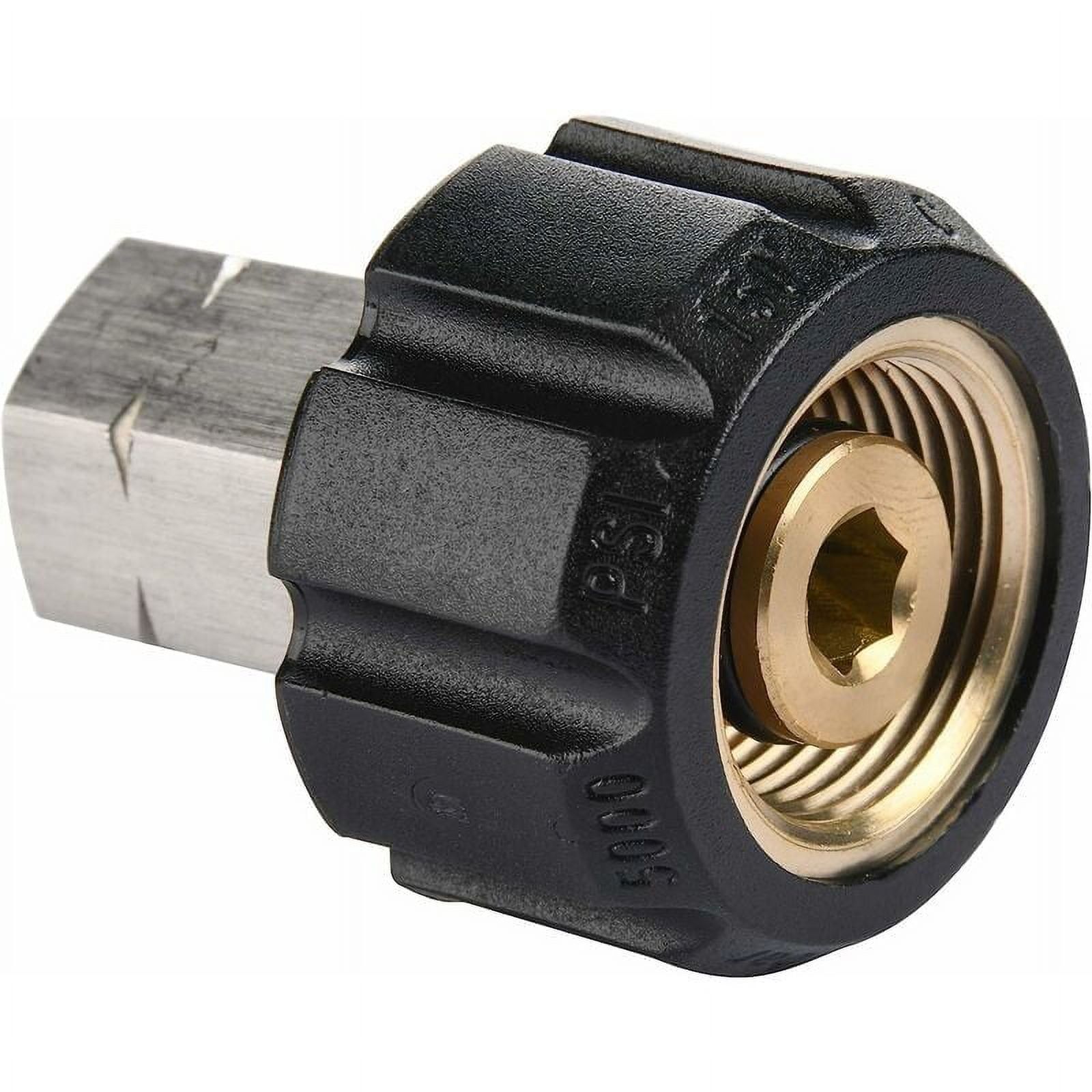 High-Pressure Washer Adapter, M22 to 1/4 Inch NPT, 5000 PSI