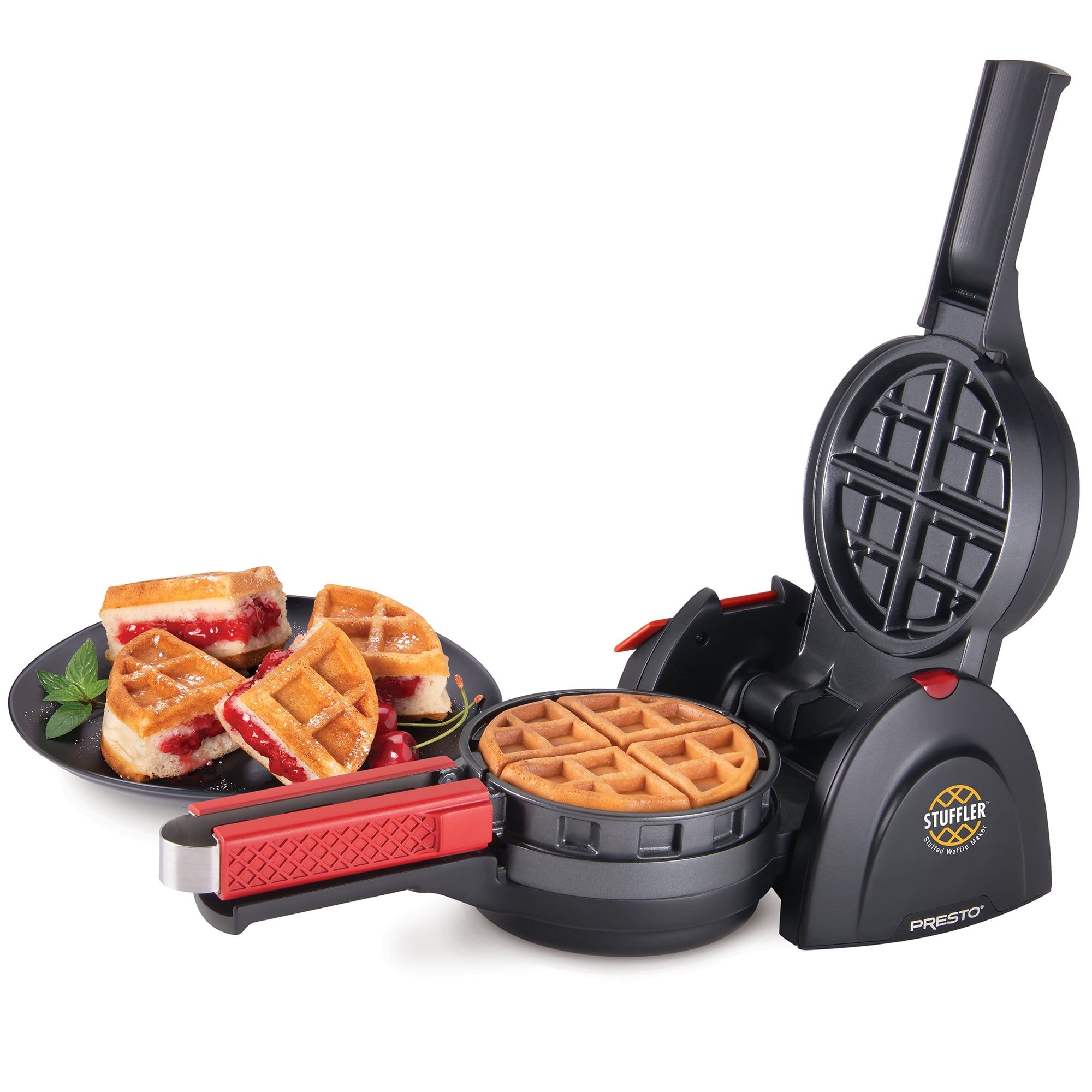 Presto Black Rotating Non-stick Belgian Waffle Maker