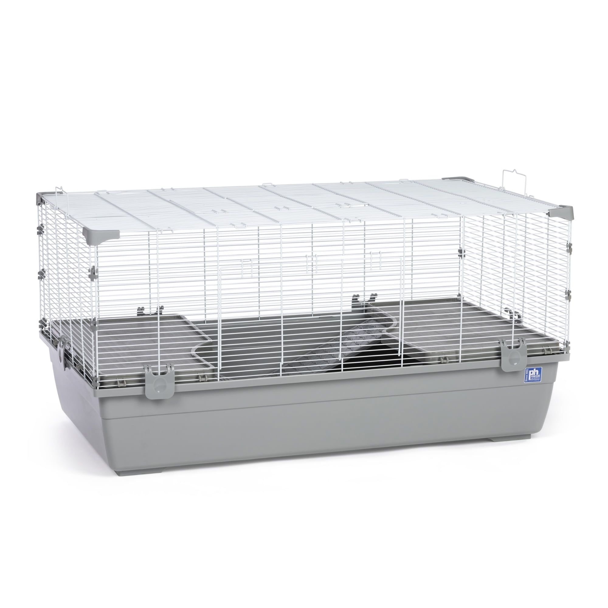 Gray and White Large Universal Small Animal Cage with Ramps