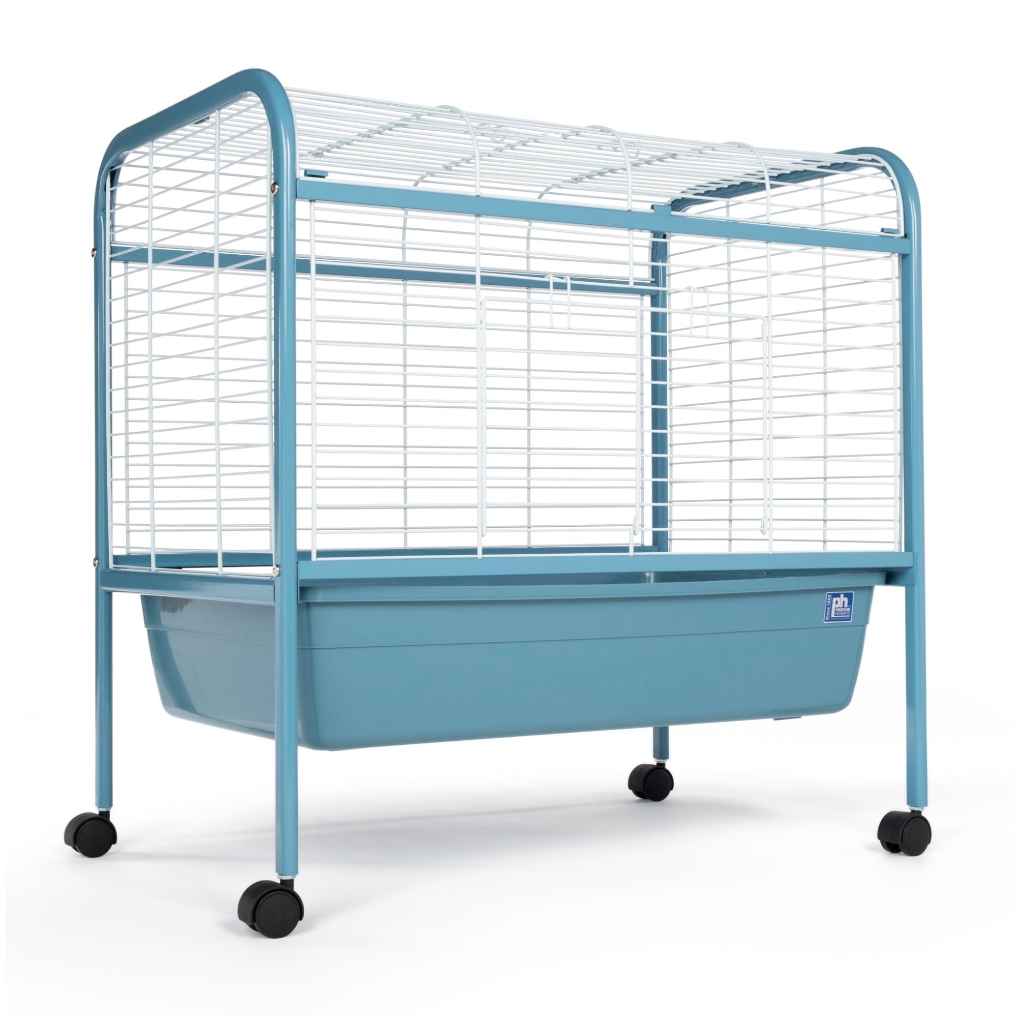 Blue Metal and Plastic Small Animal Cage with Rolling Stand