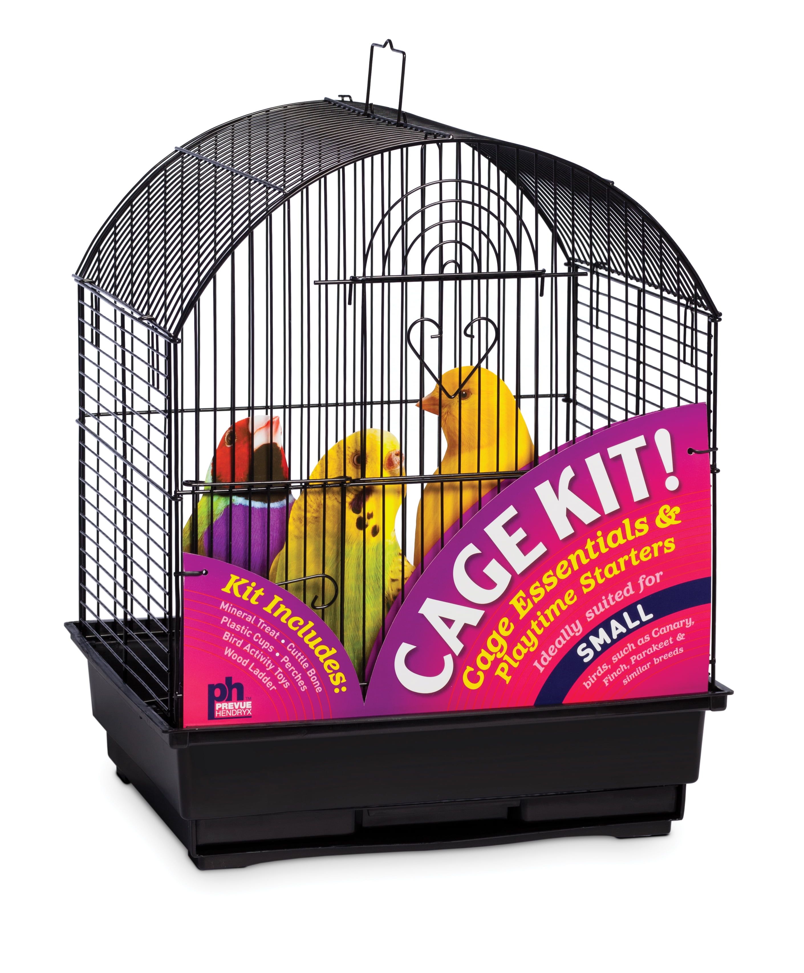 Black Round Roof Bird Cage Kit with Accessories