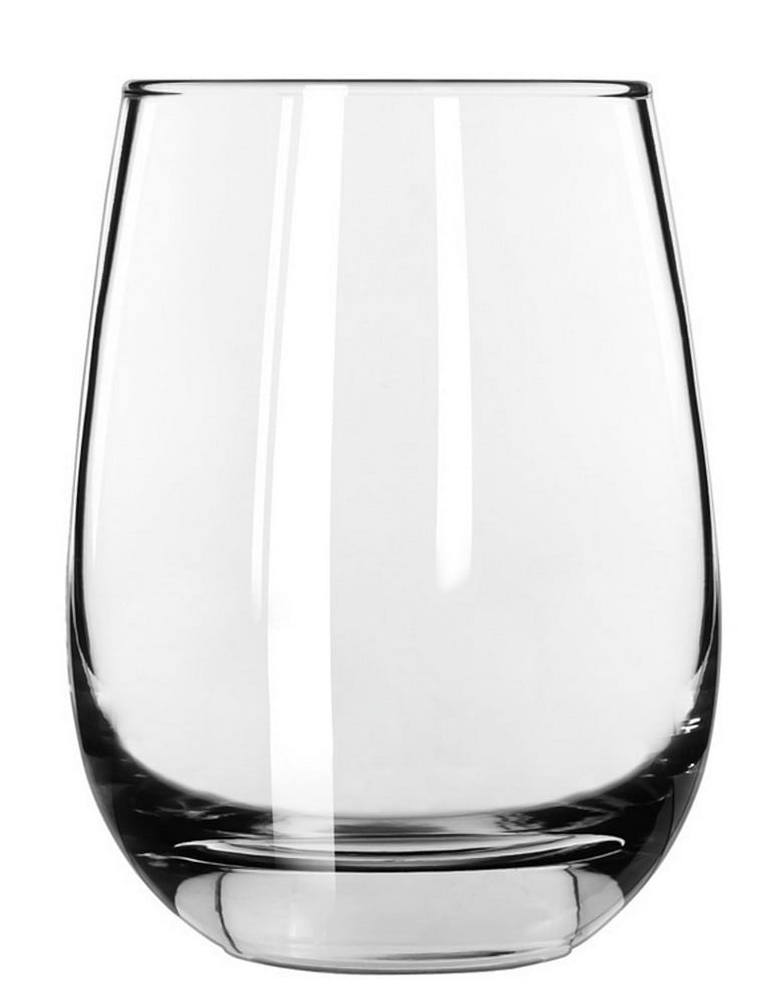 Libbey 15 oz Clear Stemless White Wine Glass Set