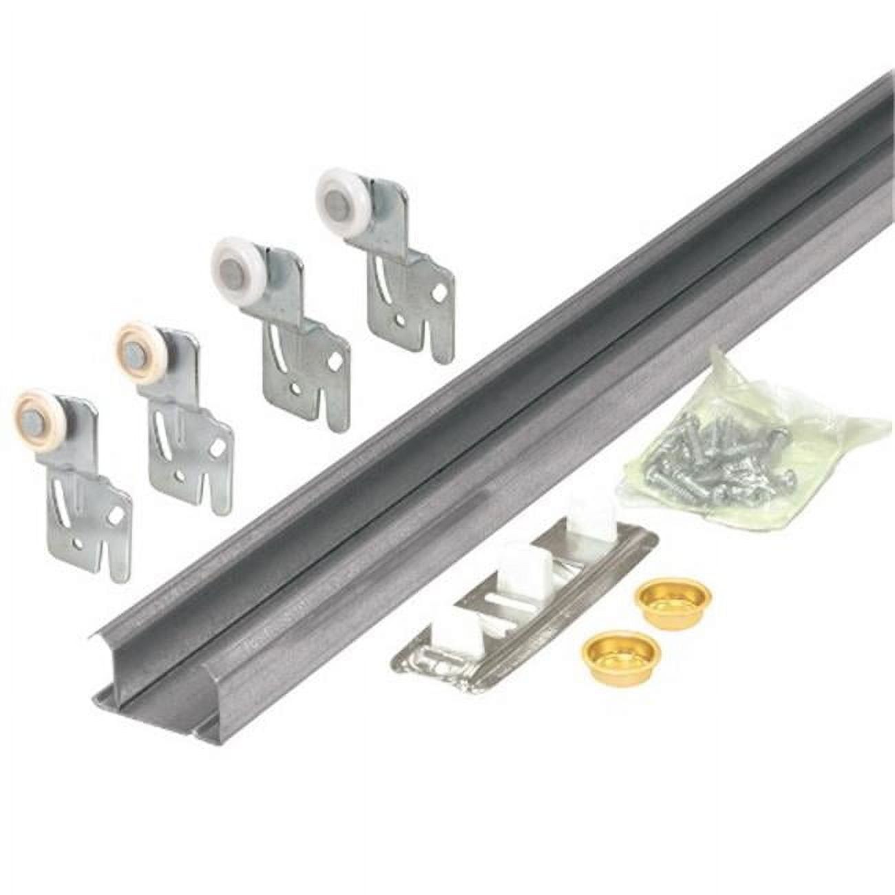 Prime-Line Galvanized Steel By-Pass Door Hardware Set for 48-Inch Doors