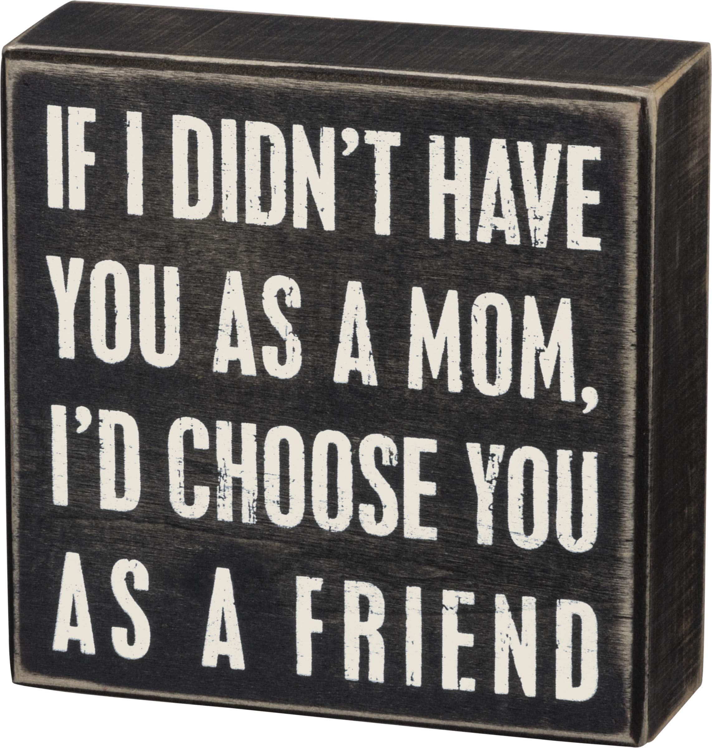 Rustic Black and White Wooden Friendship Box Sign