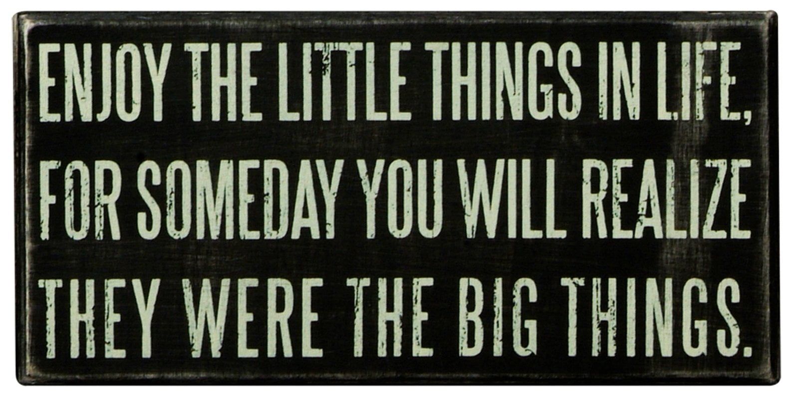 Vintage Black Wooden Rectangular Inspirational Box Sign