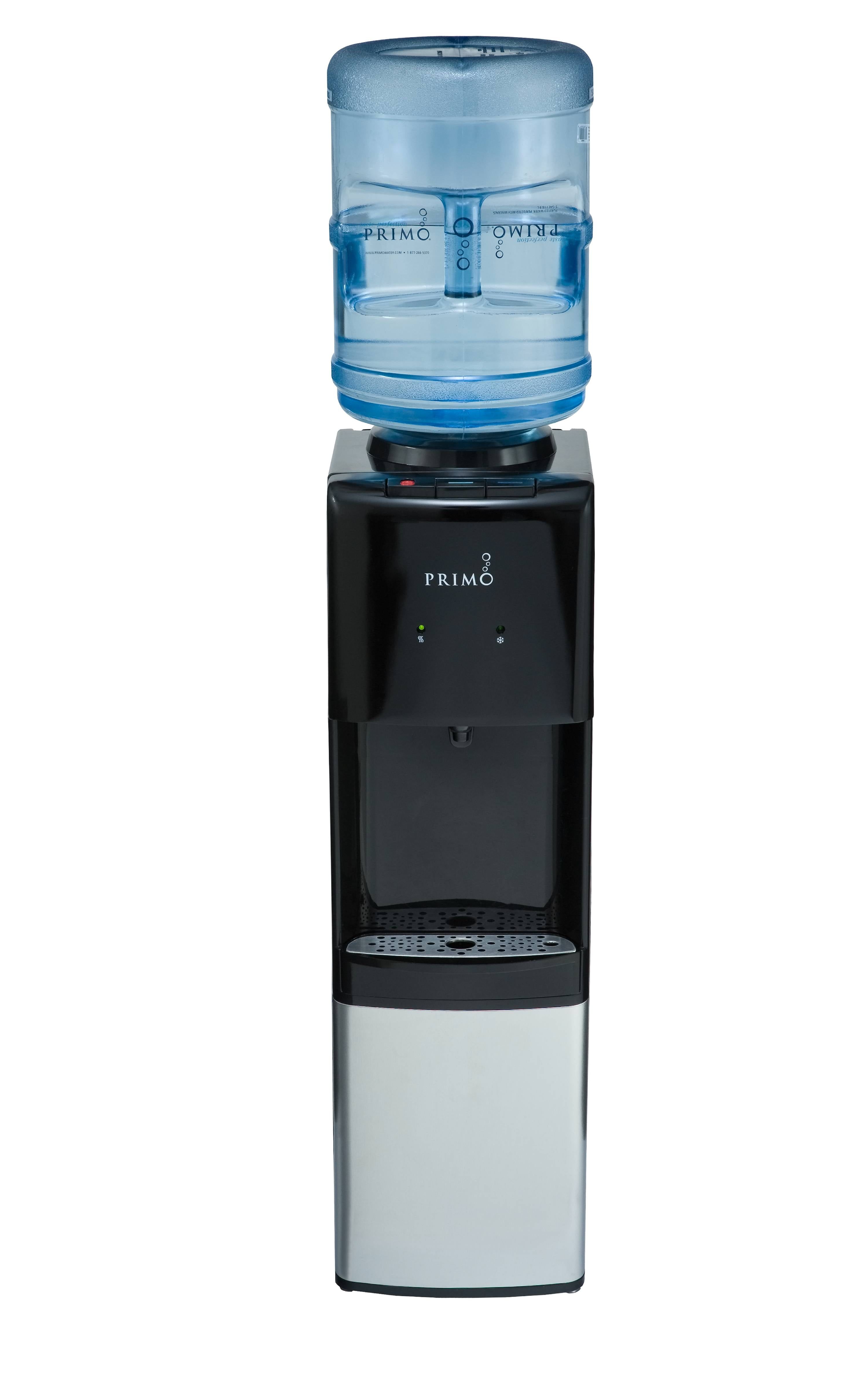 Black and Stainless Steel Top Loading Water Dispenser with Night Light