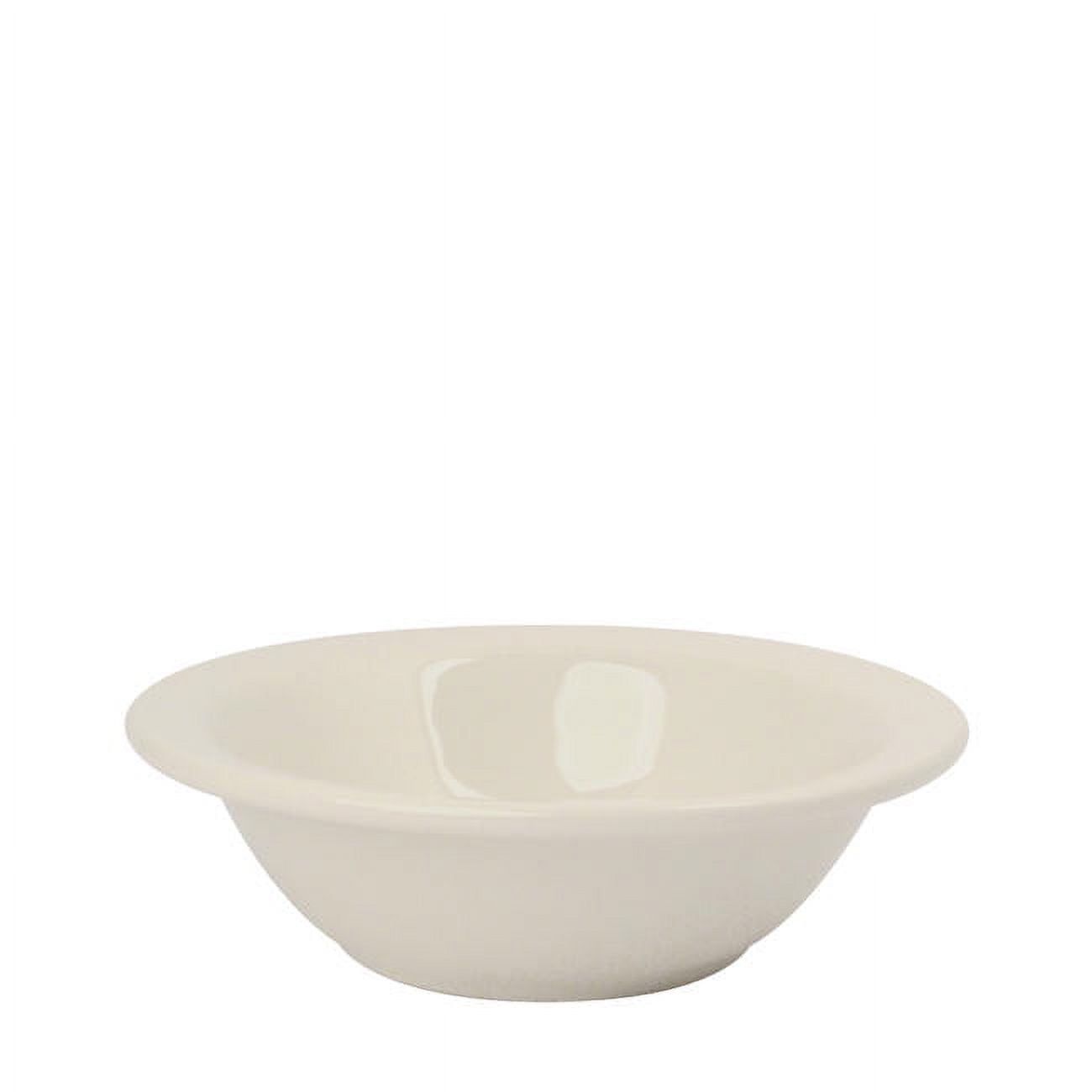 Cream White Ceramic Dessert Bowl with Rolled Edge