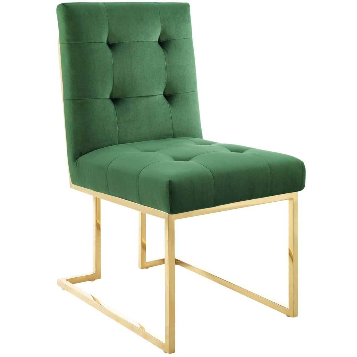 Privy Gold Emerald Performance Velvet Dining Chair with Swivel Seat