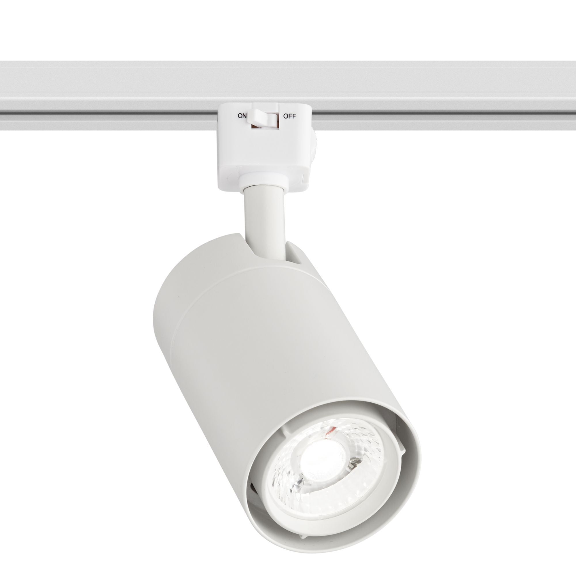 White Industrial LED Cylinder Track Light Head