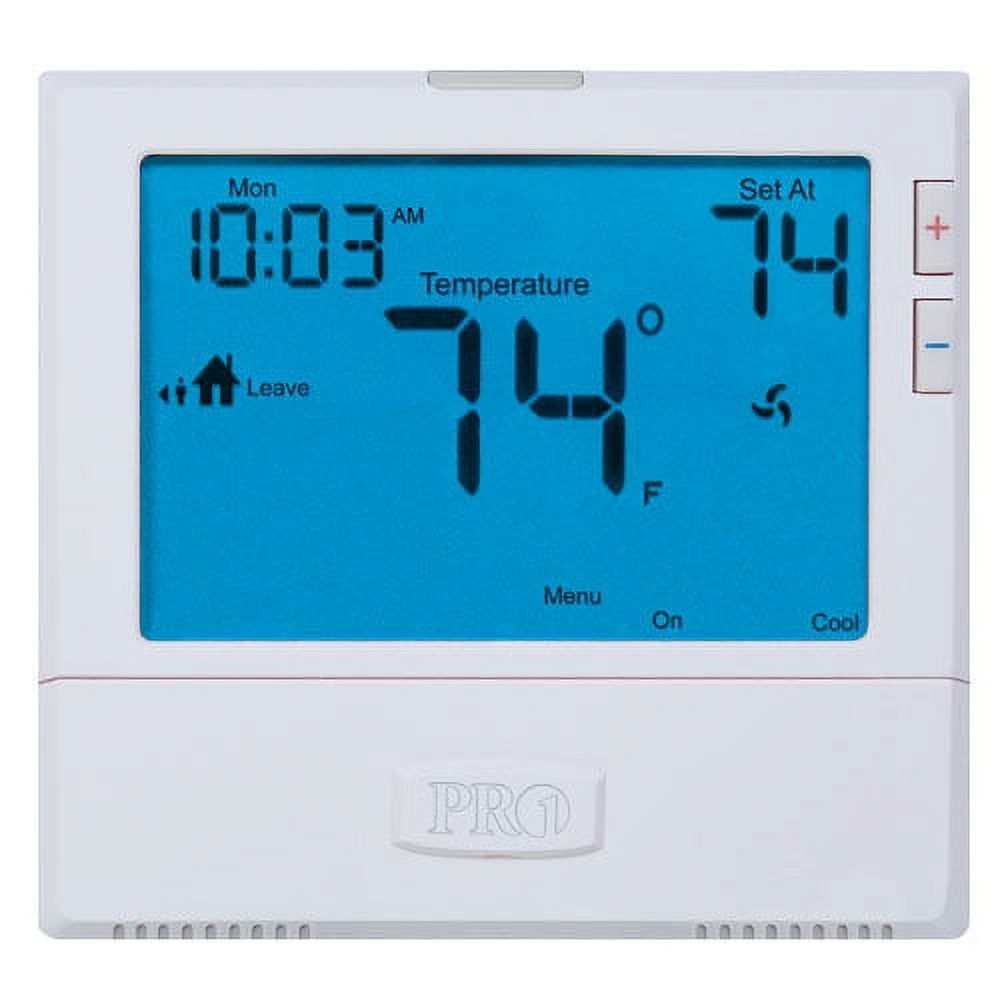 White Programmable Digital Thermostat with Blue Display