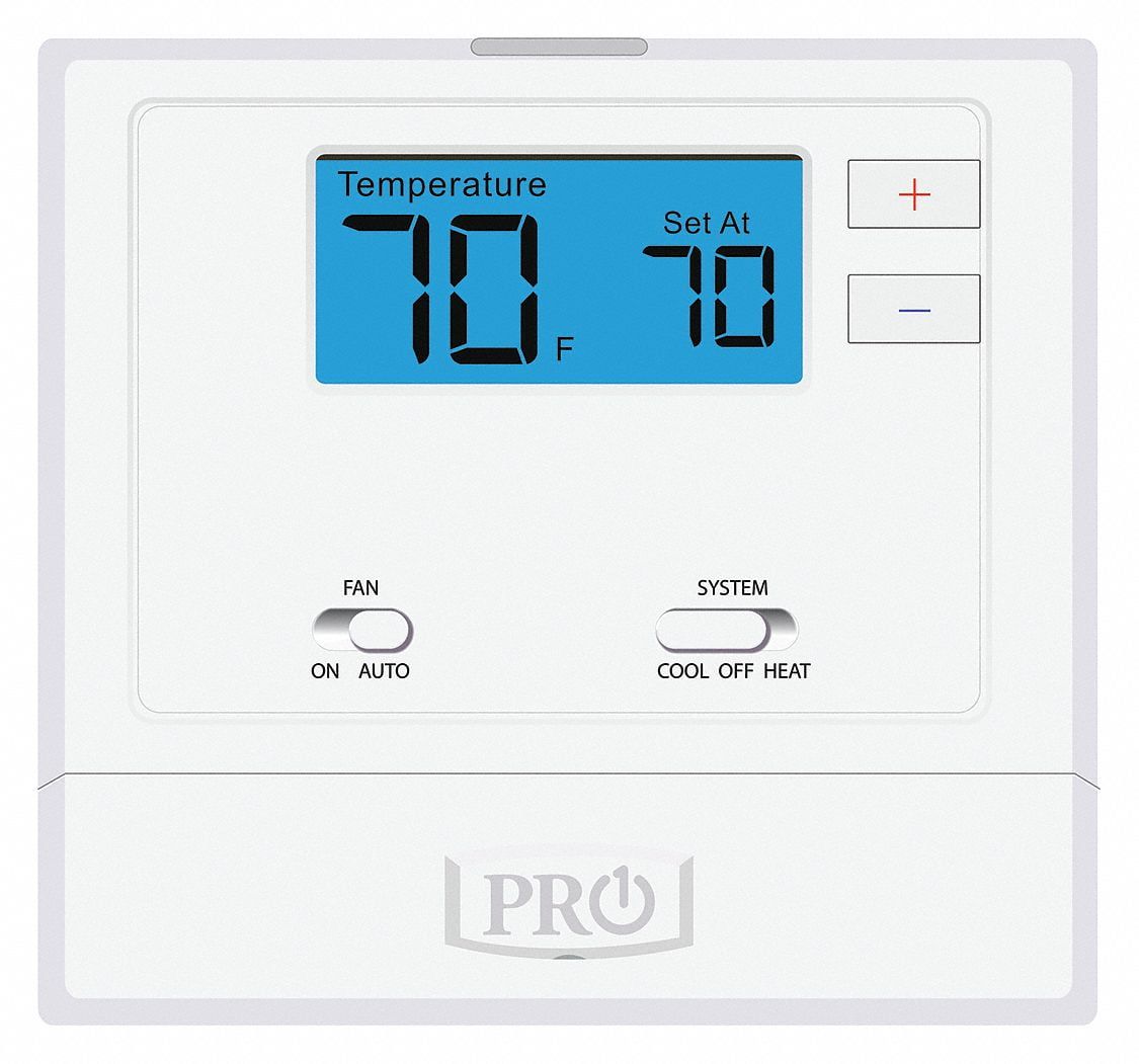 White Digital Low Voltage Rectangular Thermostat with Mounting Hardware