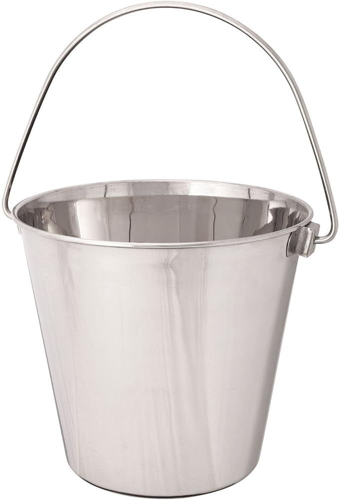 6-Quart Round Heavy-Gauge Stainless Steel Kennel Pail