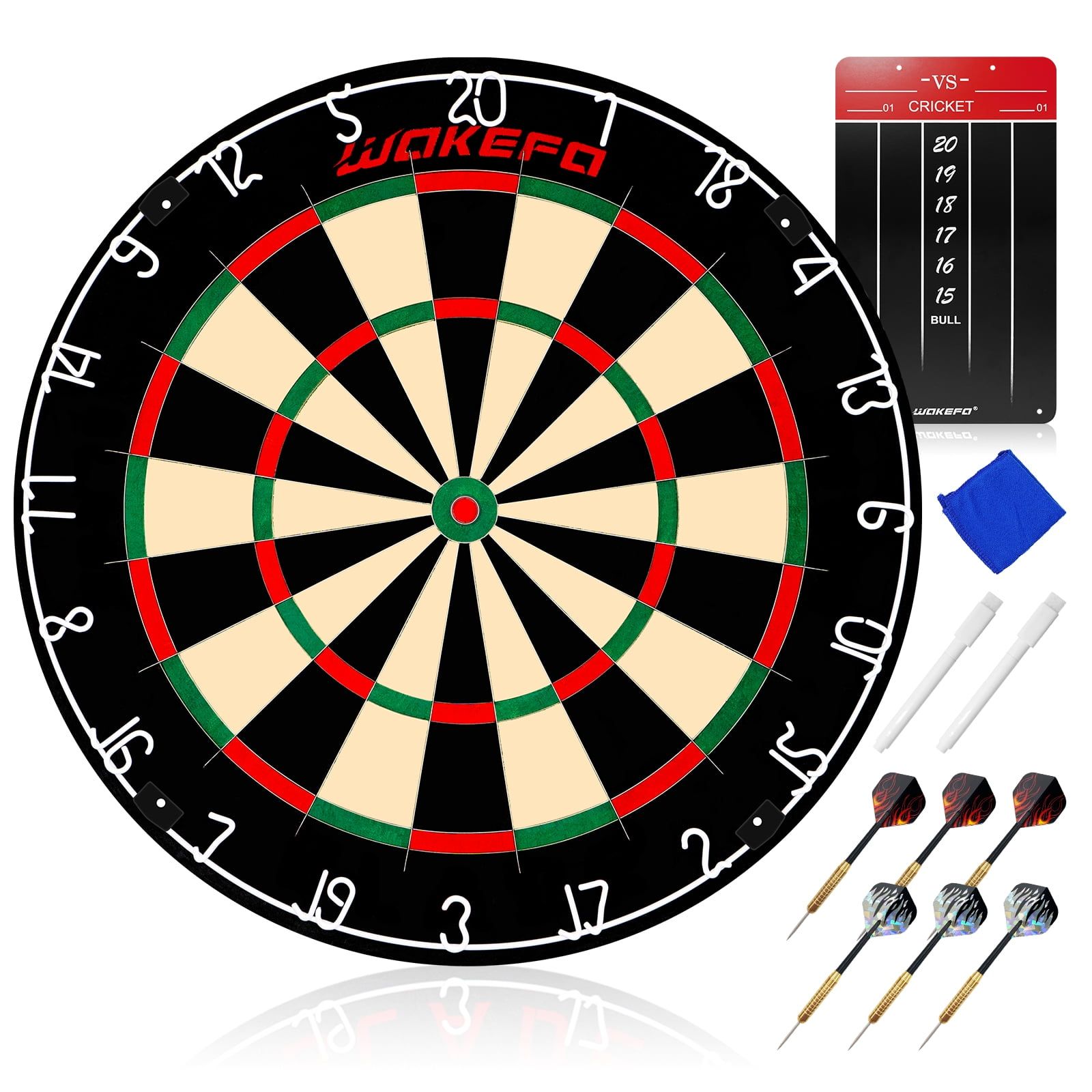 Professional Bristle Dartboard Set with Steel Tip Darts and Chalkboard