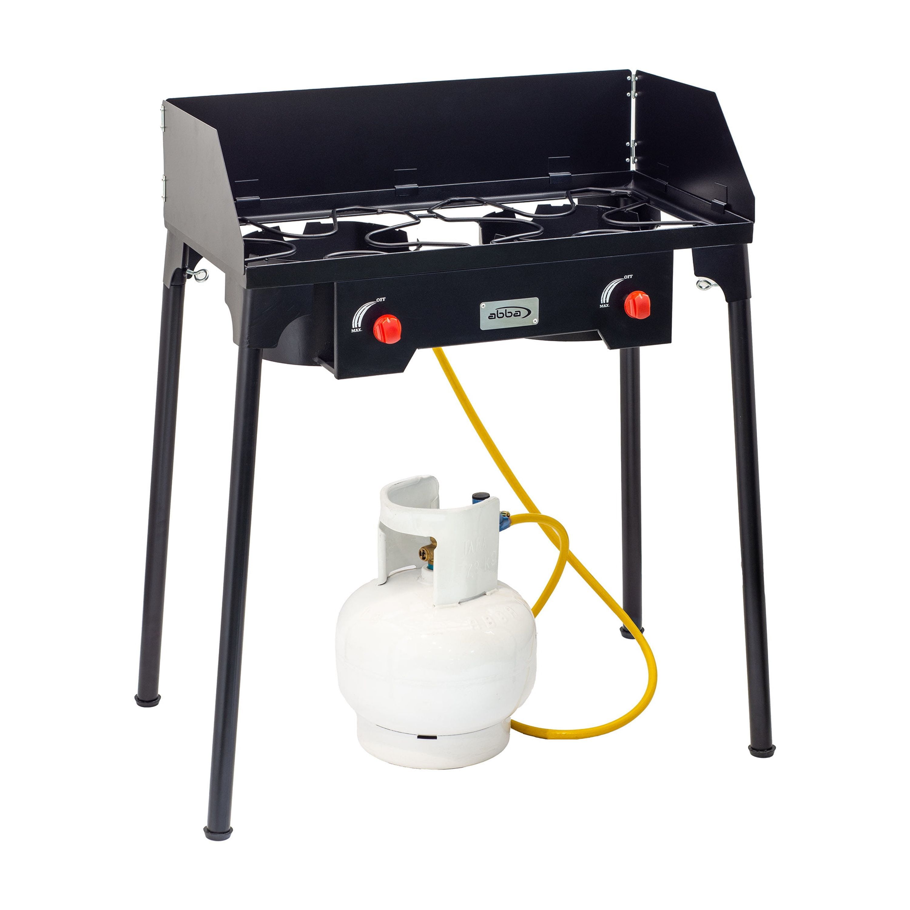 Professional Black Steel 2-Burner Outdoor Propane Stove