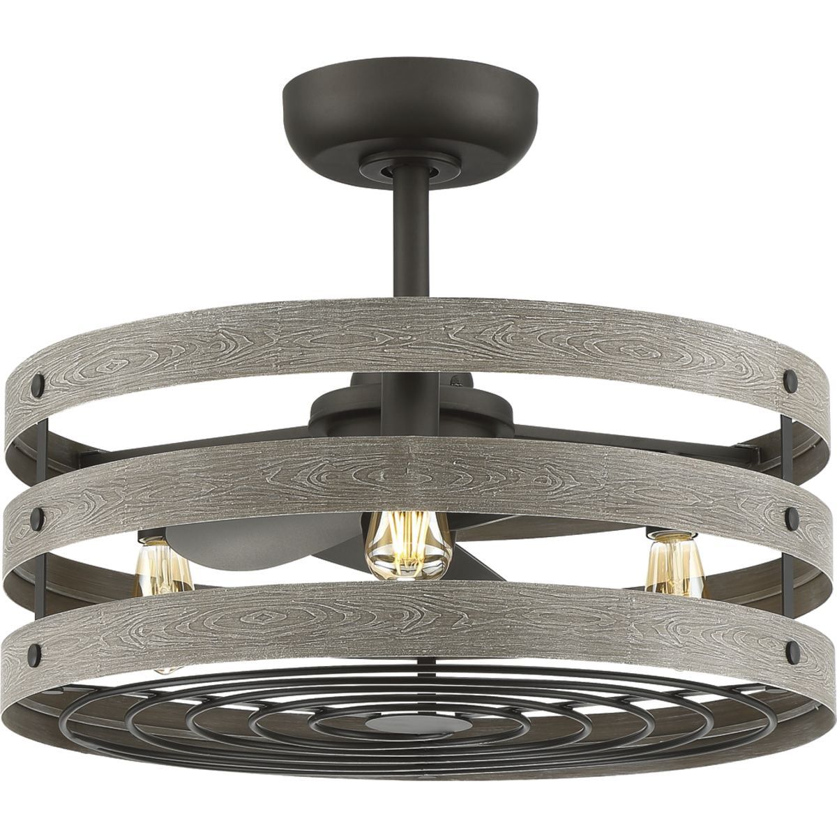 Gulliver 23.5" Gray Wood and Metal Chandelier Ceiling Fan