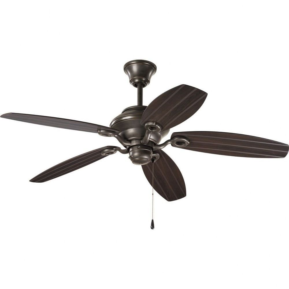 Antique Bronze 54'' Dual Head 5-Blade Ceiling Fan