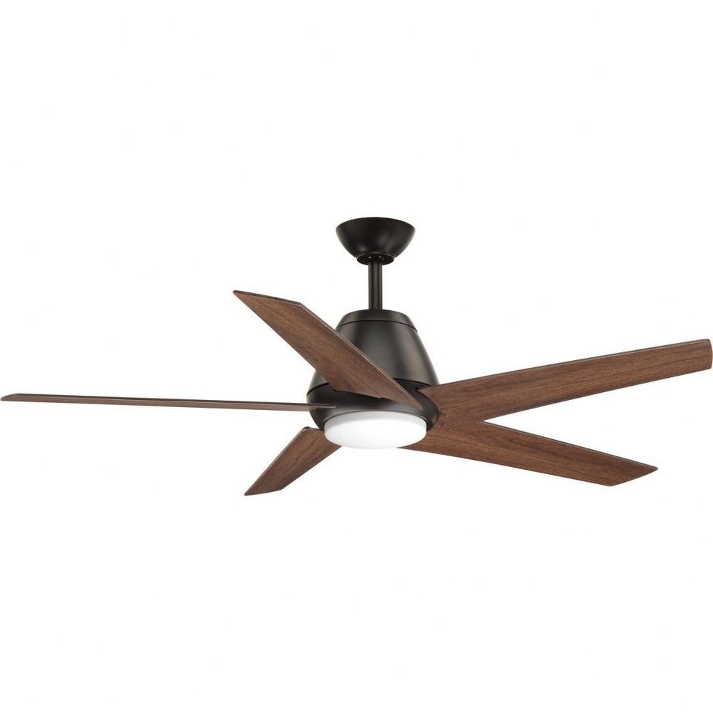 Gust 54" Antique Bronze Ceiling Fan with Walnut Blades