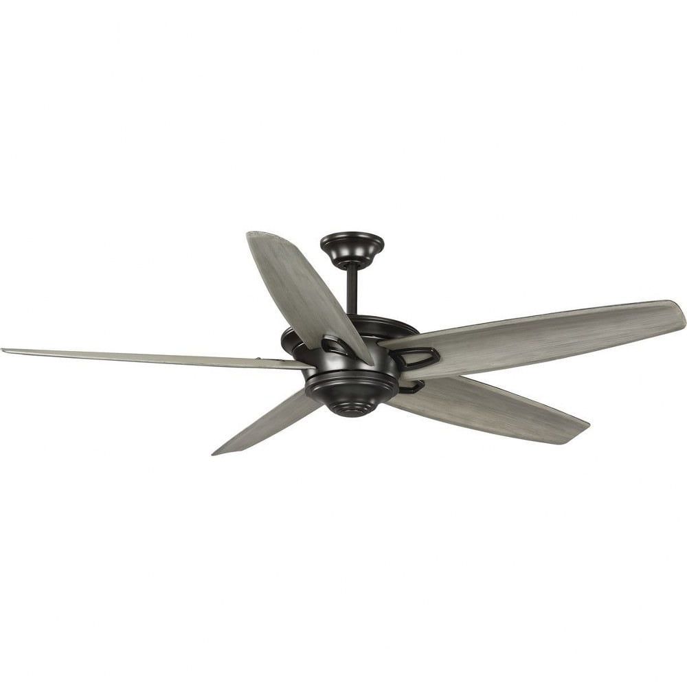 Caleb 68" Antique Wood 5-Blade Ceiling Fan with Remote