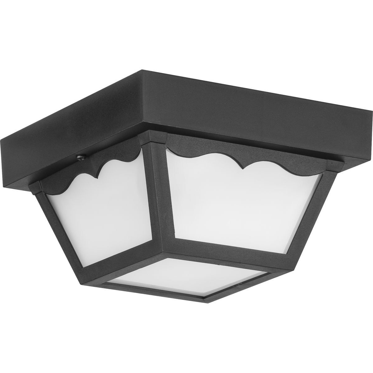 Textured Black Glass 8.25" Outdoor Ceiling Light