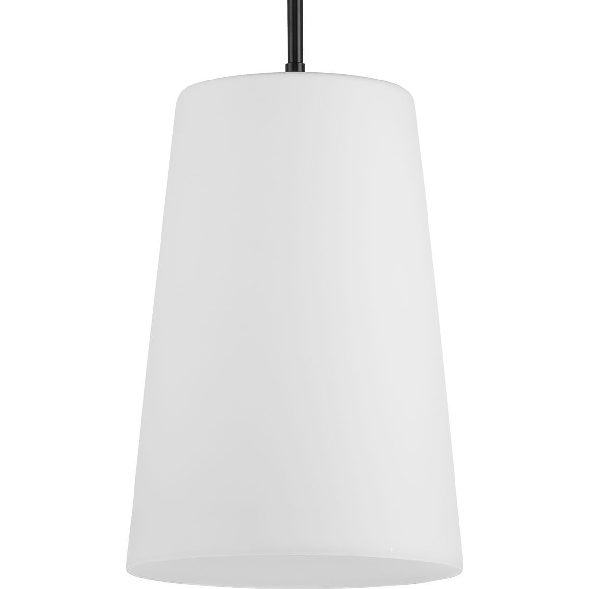 Clarion Matte Black Glass Pendant Light with Etched Shade